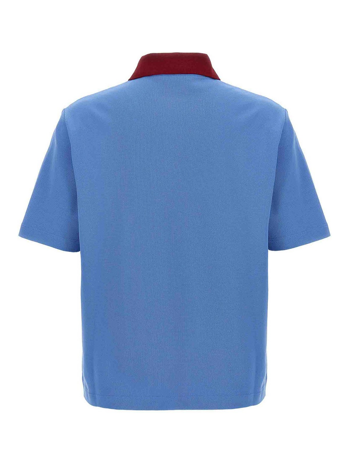 Marni Polo In Piquet Blu Con Colletto A Contrasto In Blue