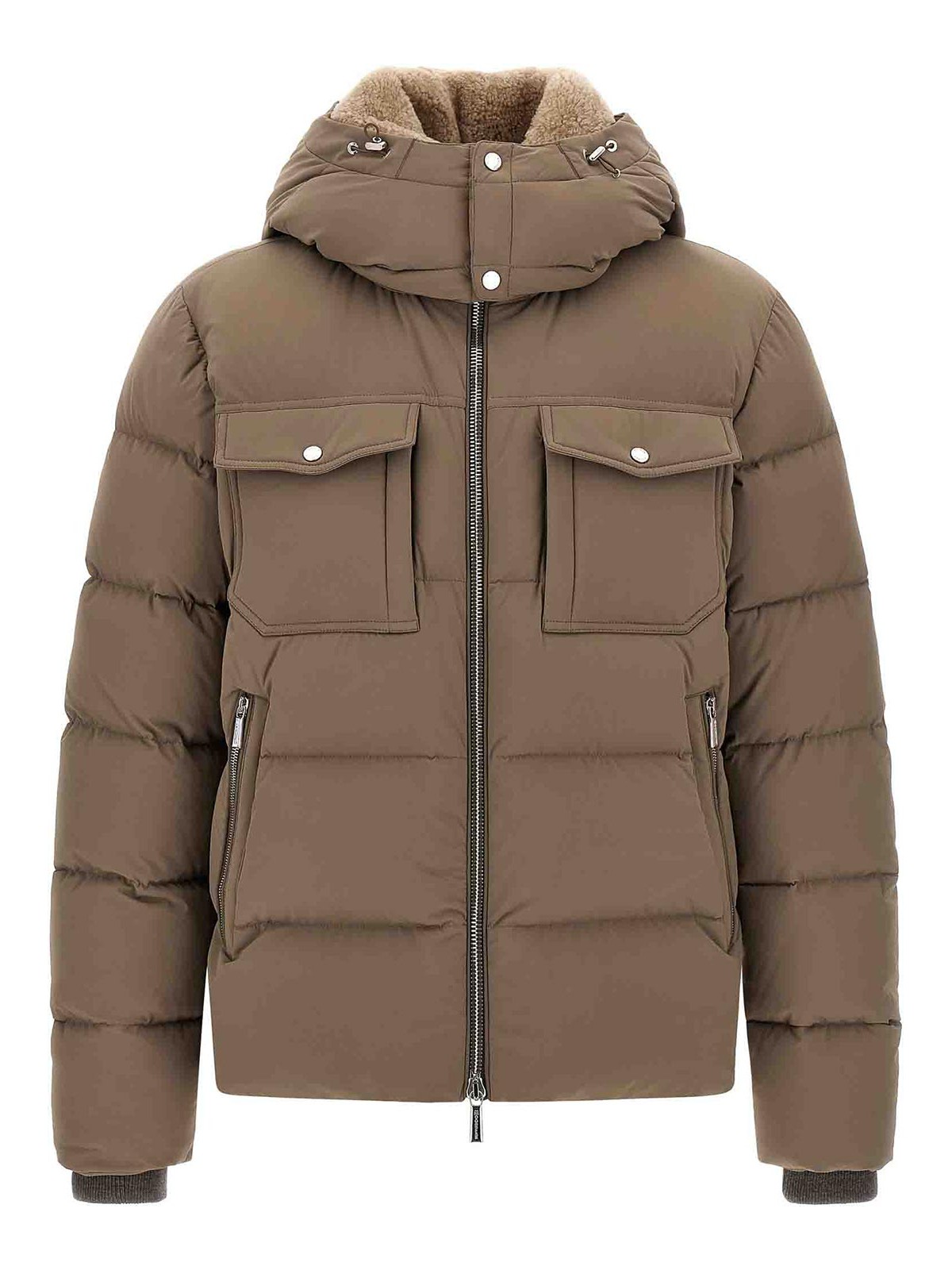 Moorer Alarick Quilted Flap-pocket Jacket In Brown