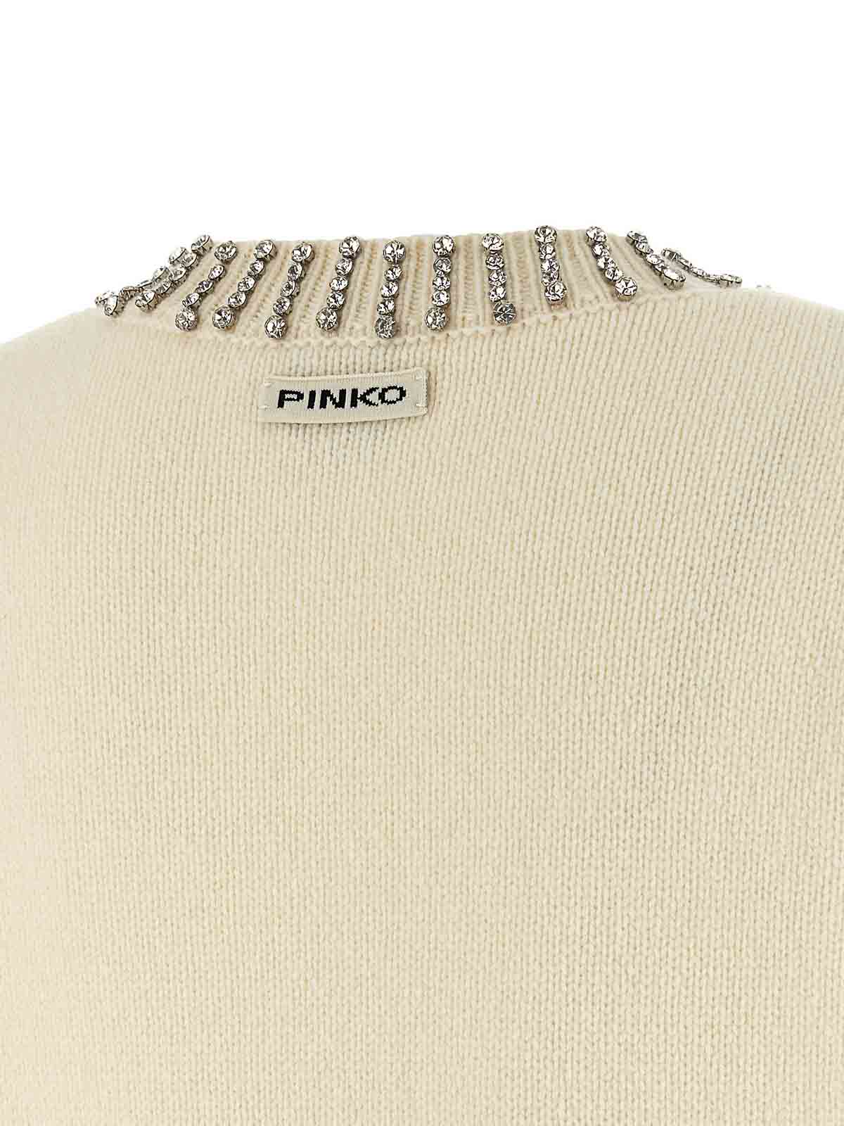 Pinko Sleeveless Wool Blend Top In White
