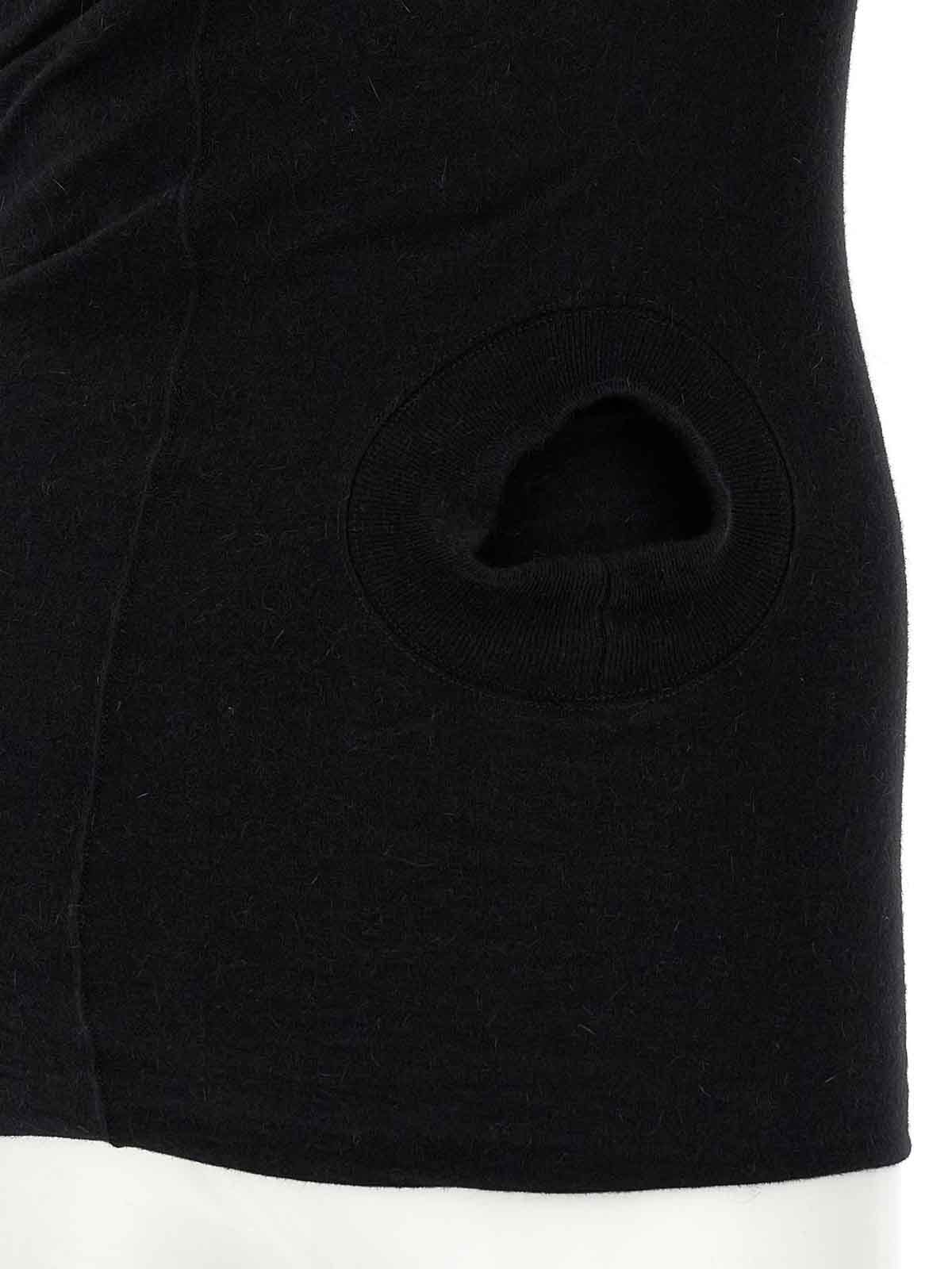 Rick Owens Hollywood Banana Off-shoulder Ruched T-shirt In Black