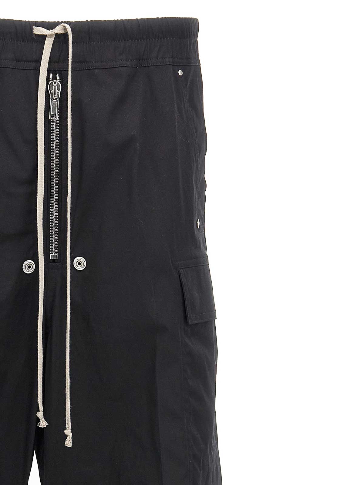 Rick Owens Cargobelas Wool Drill Pants In Black