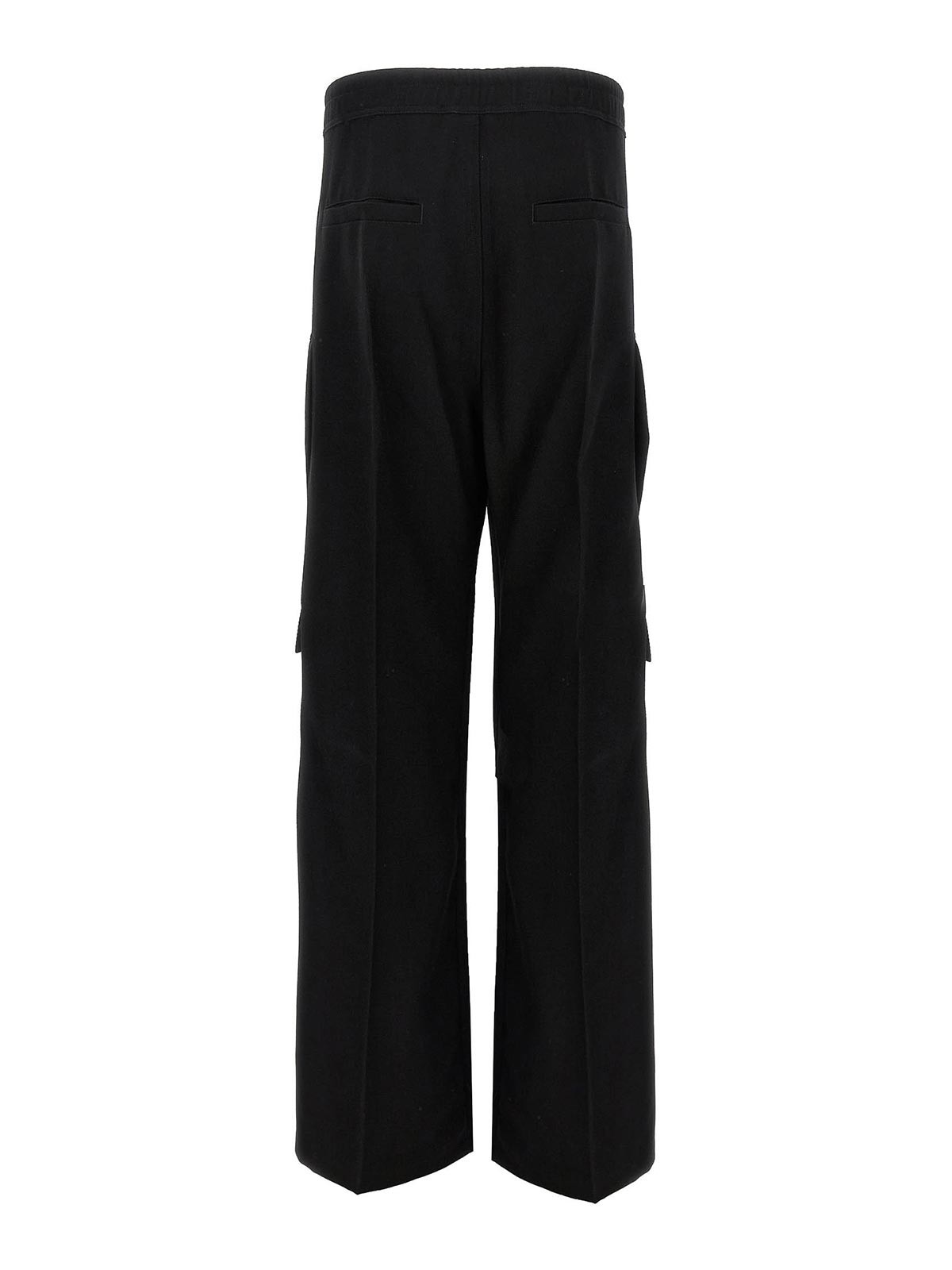 Rick Owens Wide-leg Trousers With High Waist And Utility Pockets In Black