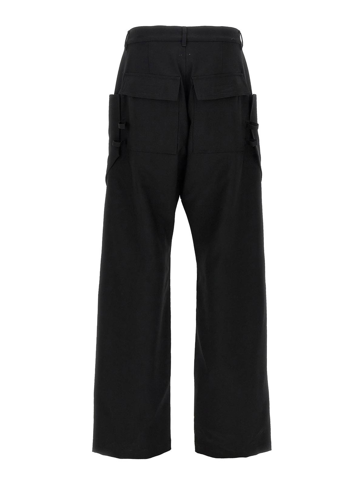 Rick Owens Stefan Wide-leg Brushed Cotton-twill Cargo Trousers In Black
