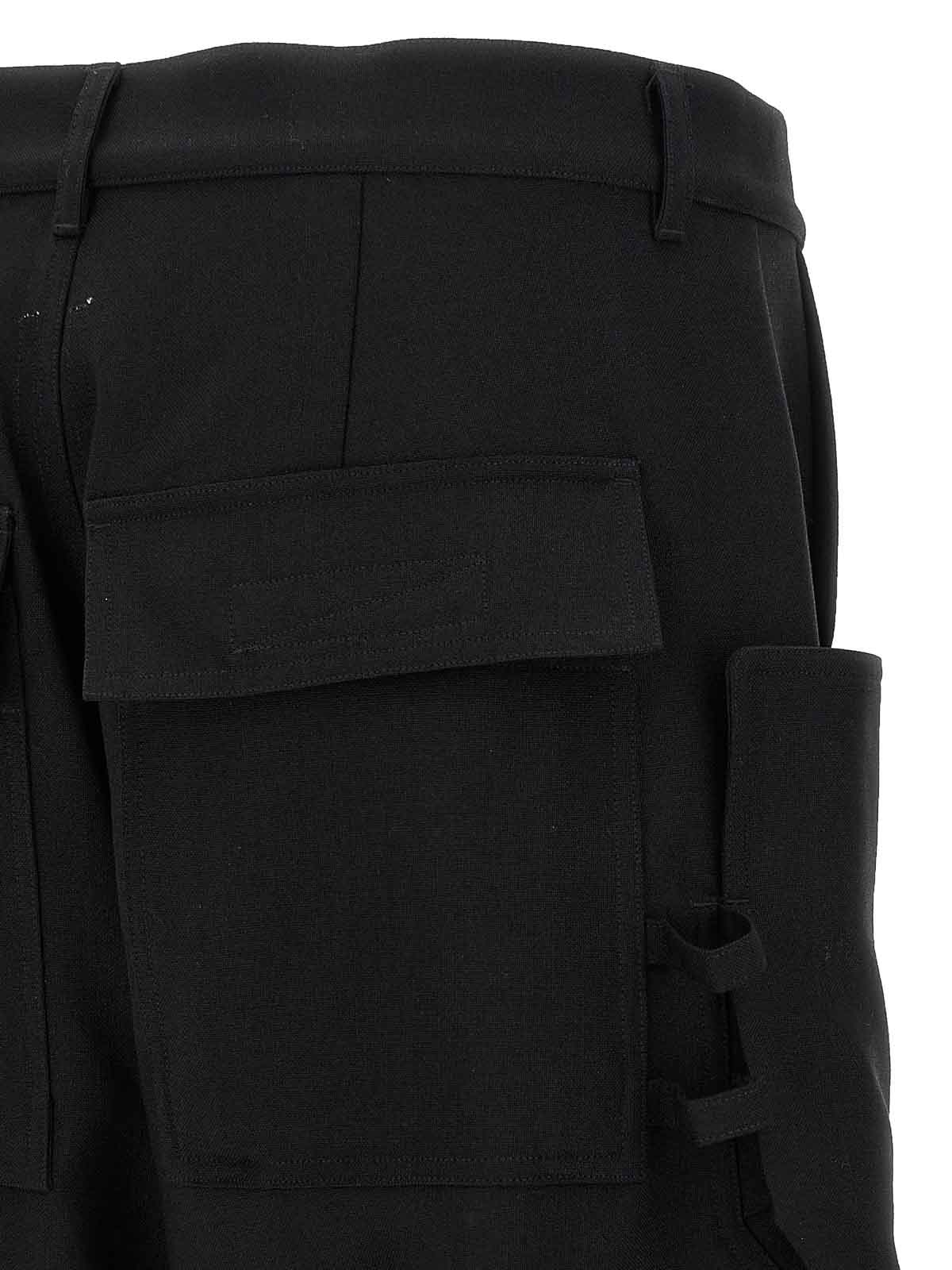 Rick Owens Stefan Wide-leg Brushed Cotton-twill Cargo Trousers In Black