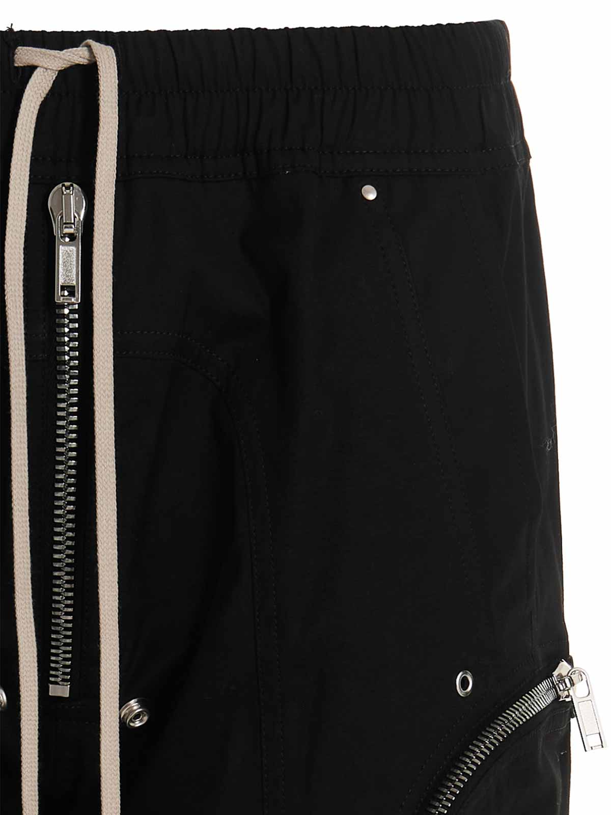Rick Owens Bauhaus-inspired Cargo Pants With Elastic Waistband In Black