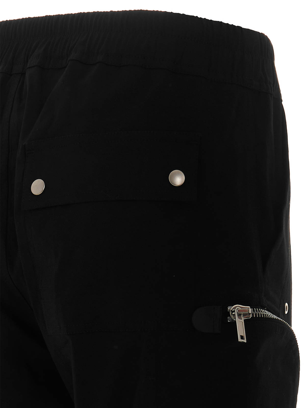 Rick Owens Bauhaus-inspired Cargo Pants With Elastic Waistband In Black