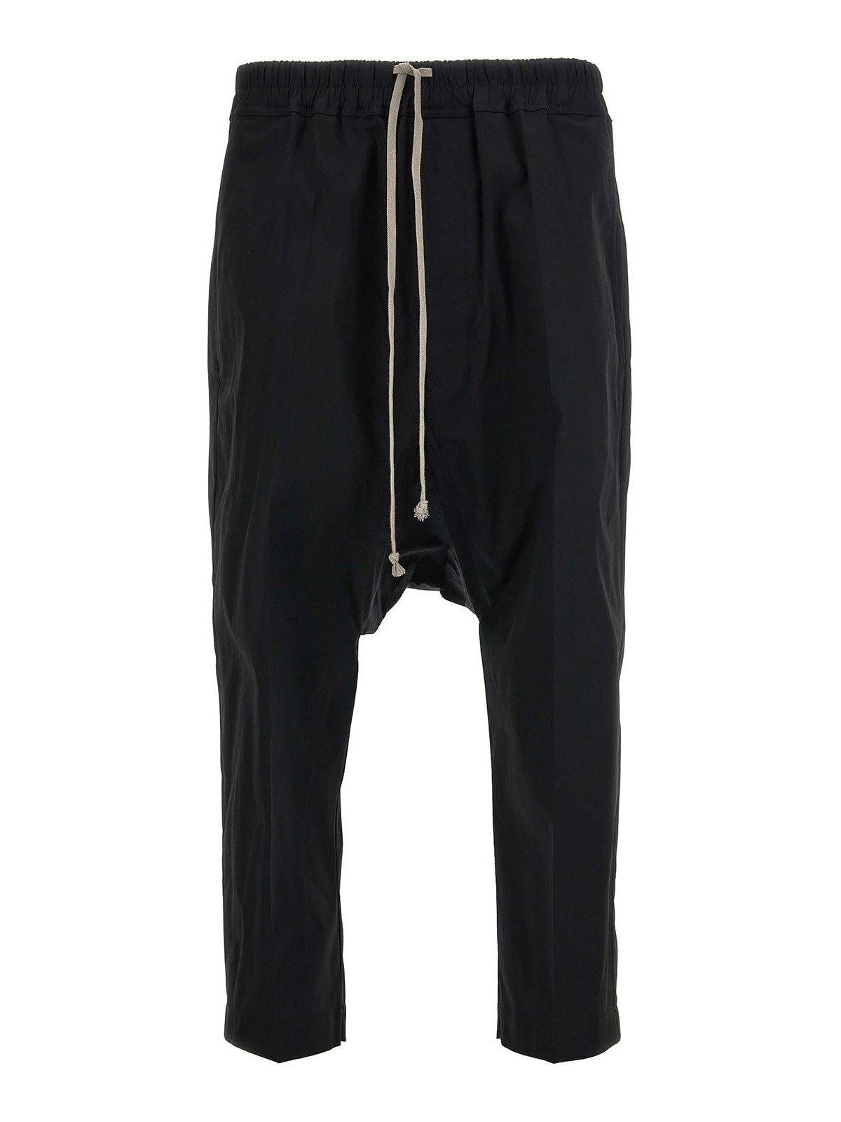 Rick Owens Cropped Drop-crotch High Waist Trousers In Black