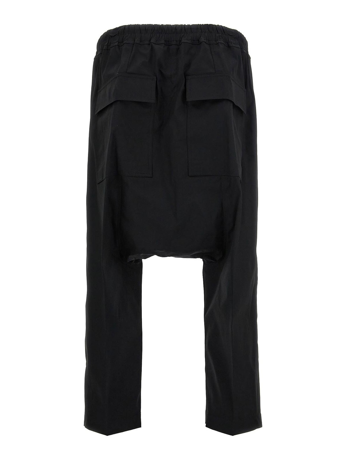 Rick Owens Cropped Drop-crotch High Waist Trousers In Black