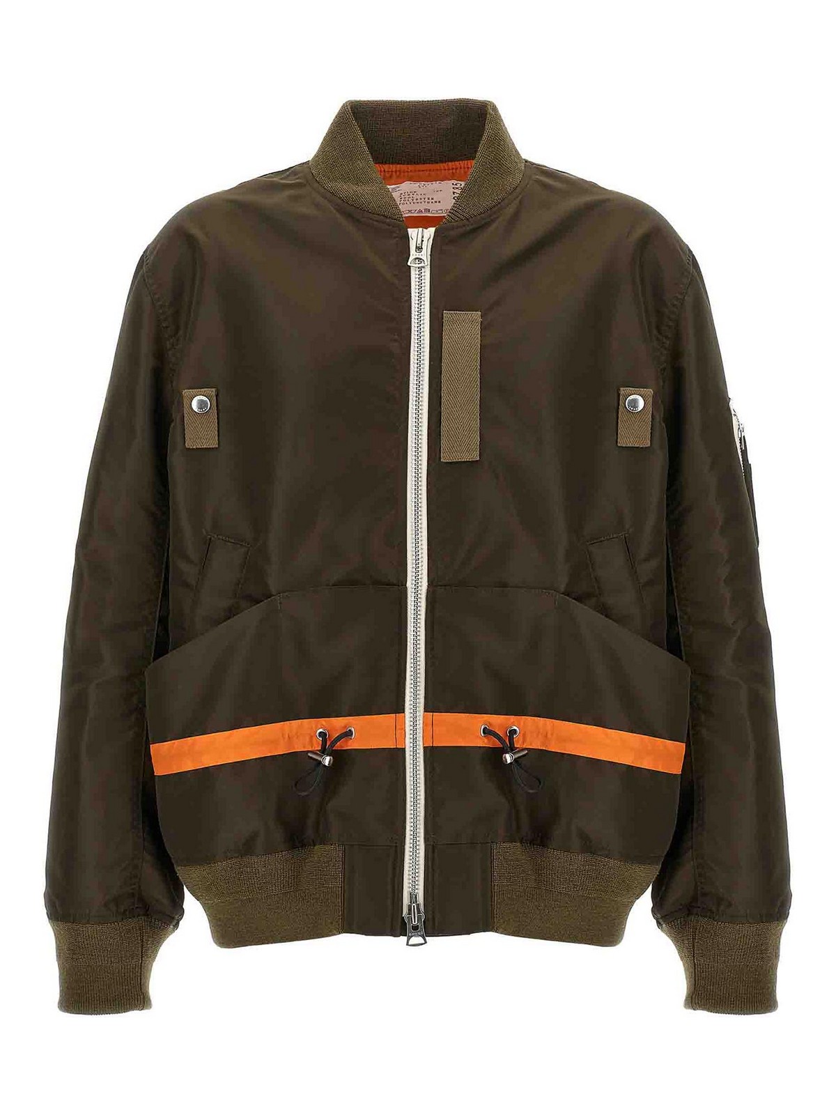 Sacai Khaki Nylon Twill Blouson Bomber Jacket In Green