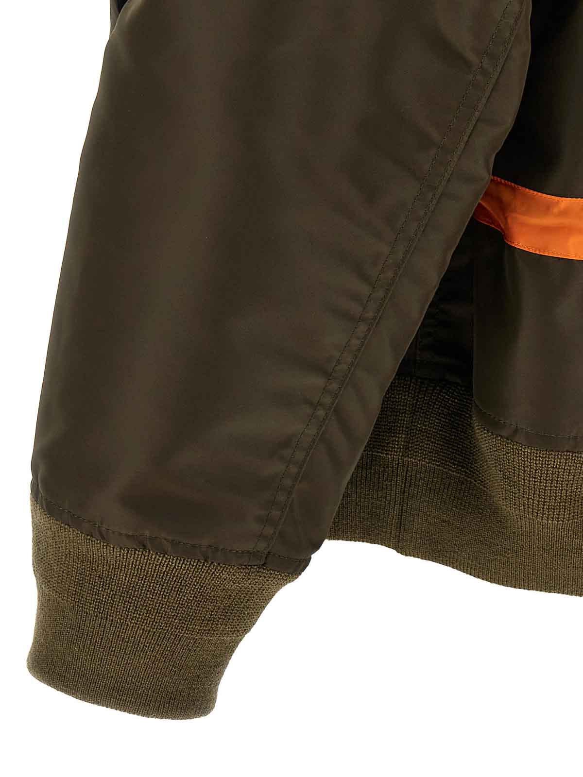 Sacai Khaki Nylon Twill Blouson Bomber Jacket In Green