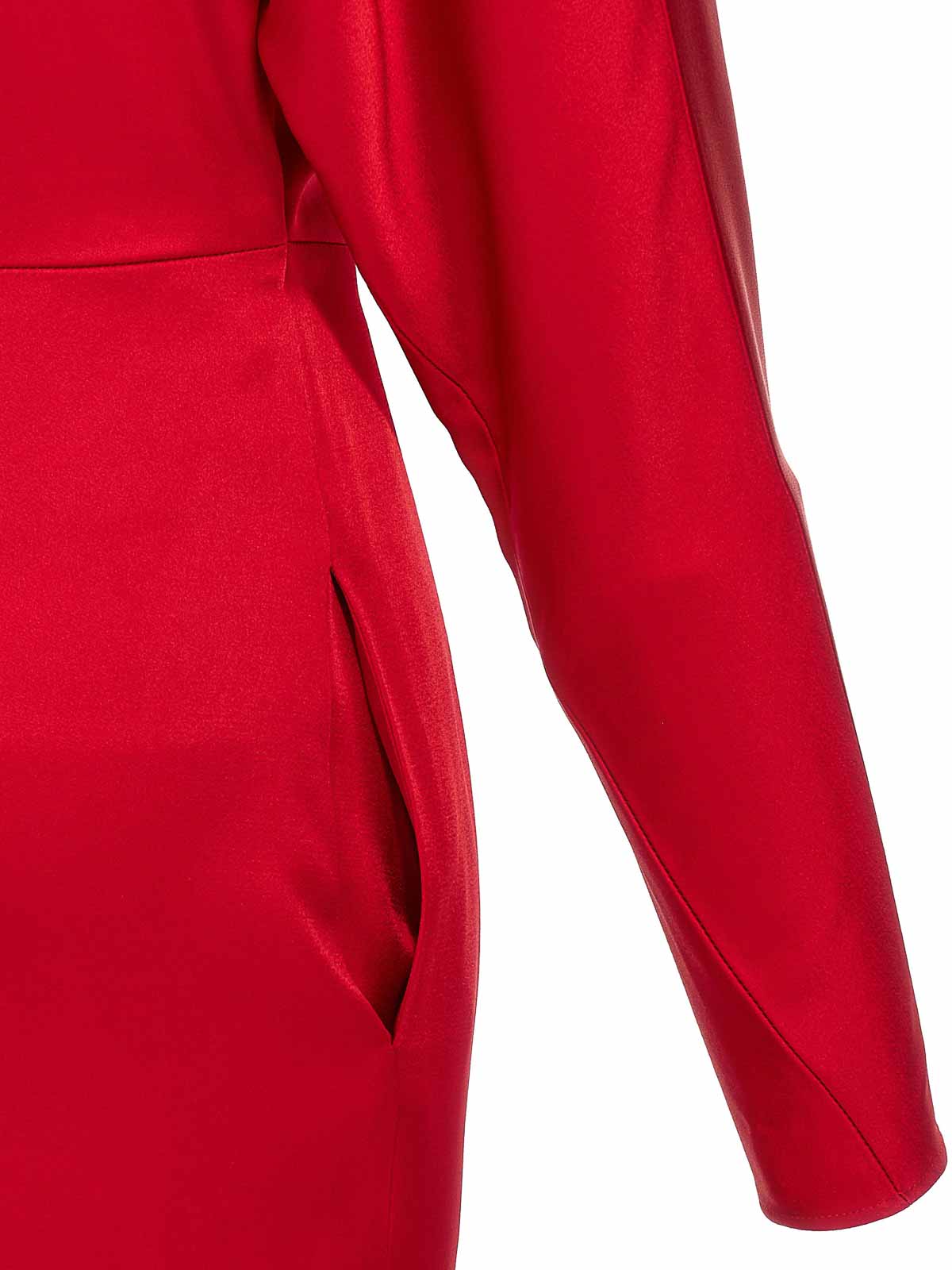 Stella Mccartney Satin Twist Midi Dress In Red