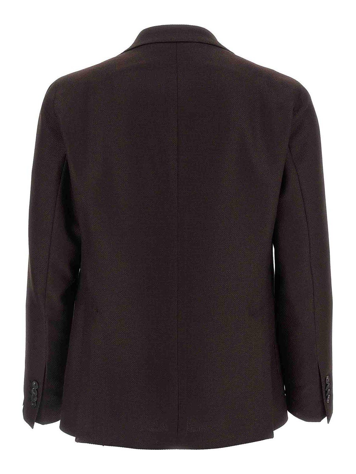 Tagliatore Square Pattern Blazer With Lapel And Pockets In Brown