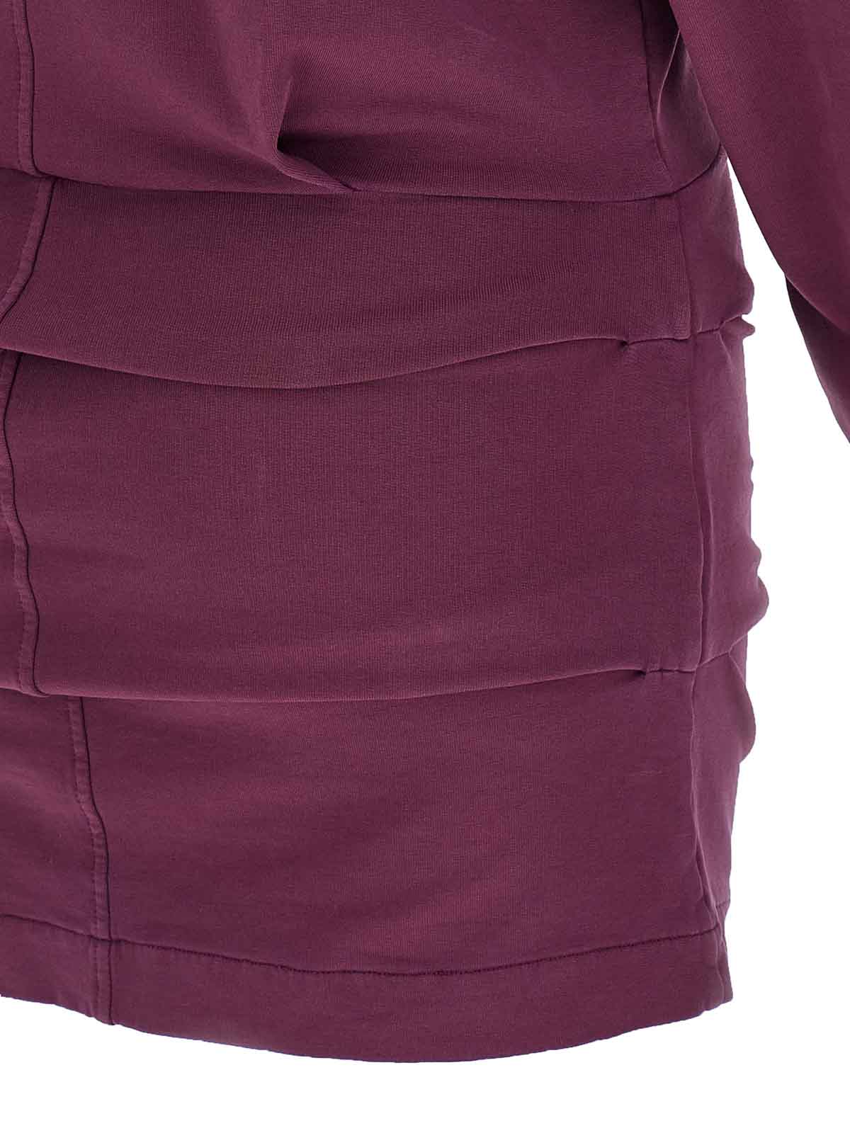 Attico Burgundy Draped Mini Dress With Long Sleeves In Red