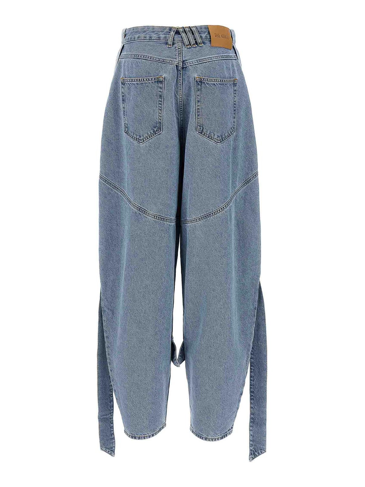 Attico The  Light Blue Denim Long Pants In Blue