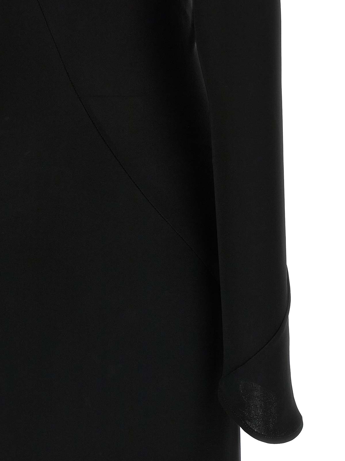 Attico Draped Long Sleeves Floor-length Dress In Black