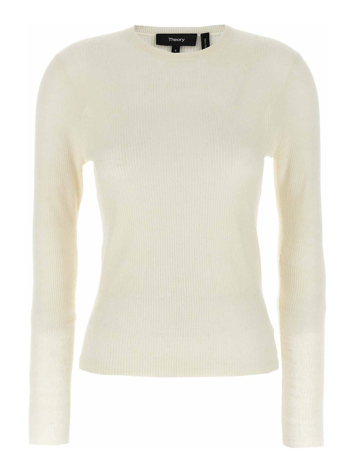 Theory Viscose Linen Sweater In White