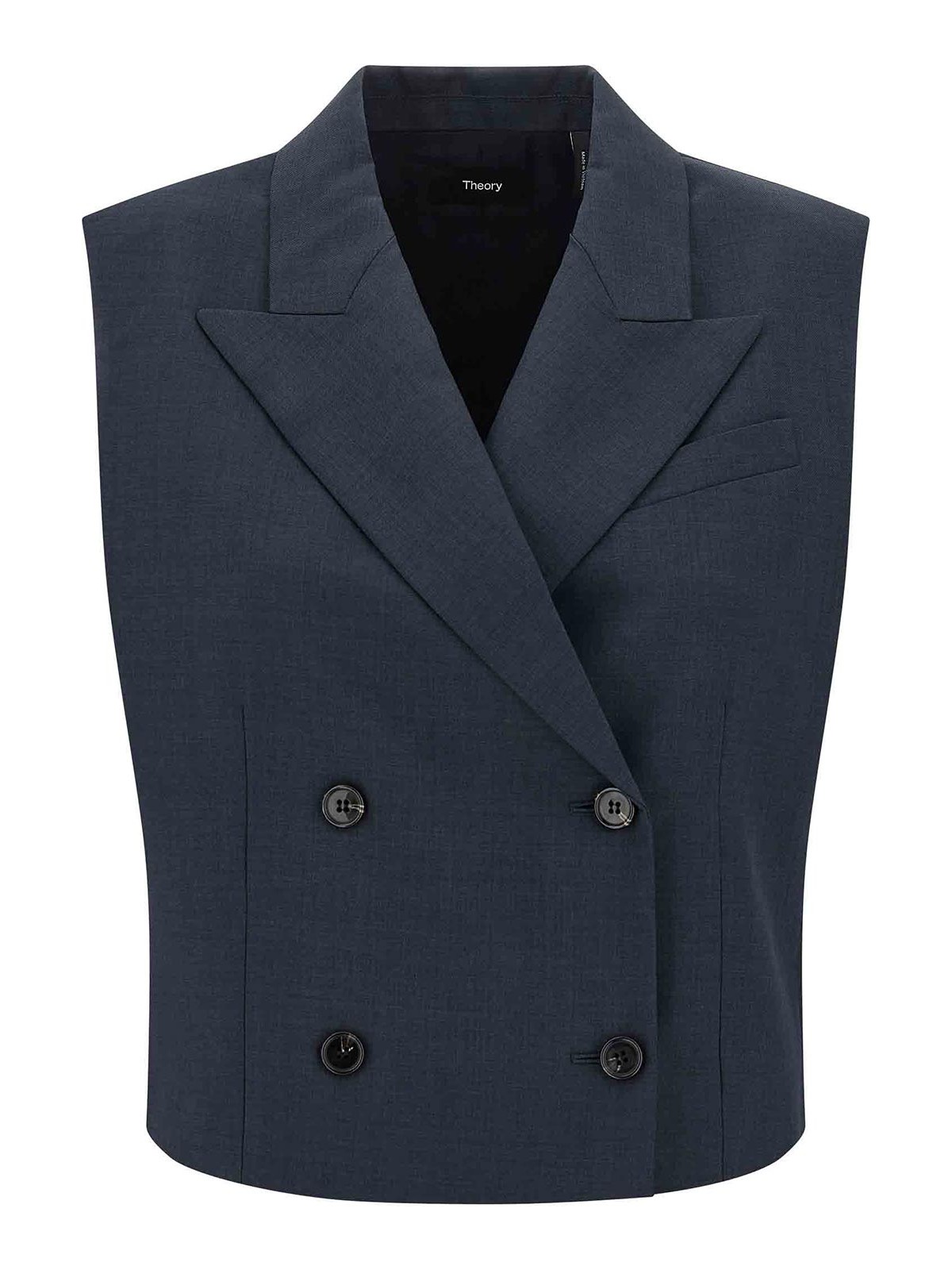 Theory Double-breasted Vest In Blue