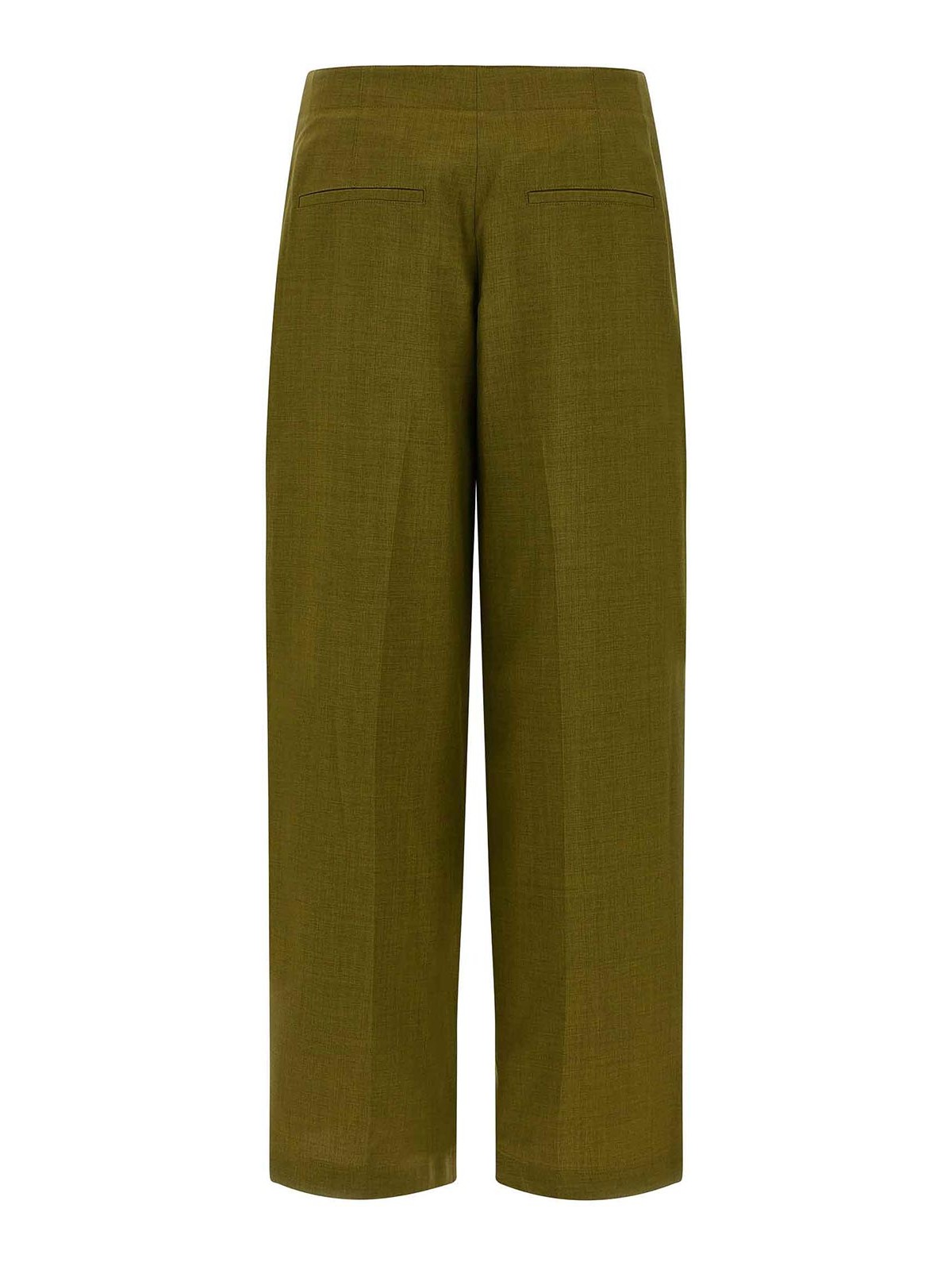 Theory City Pleated High Waist Wide Leg Pants In Green