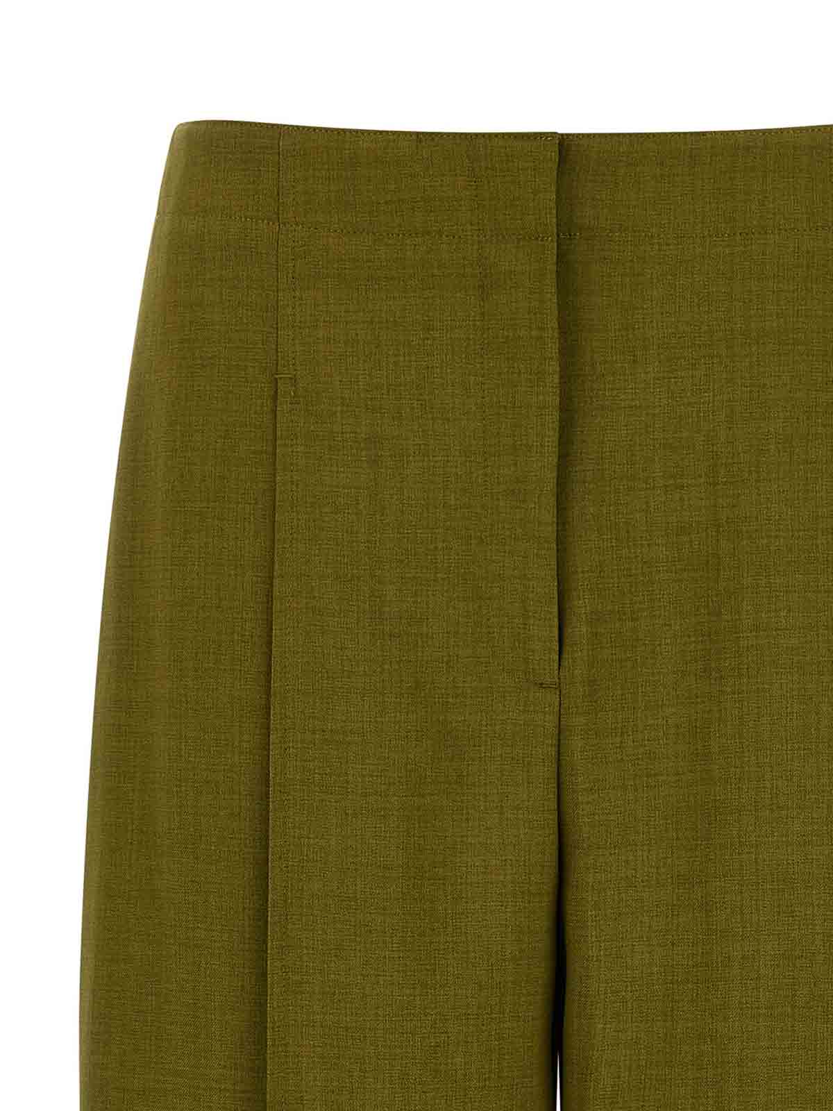 Theory City Pleated High Waist Wide Leg Pants In Green