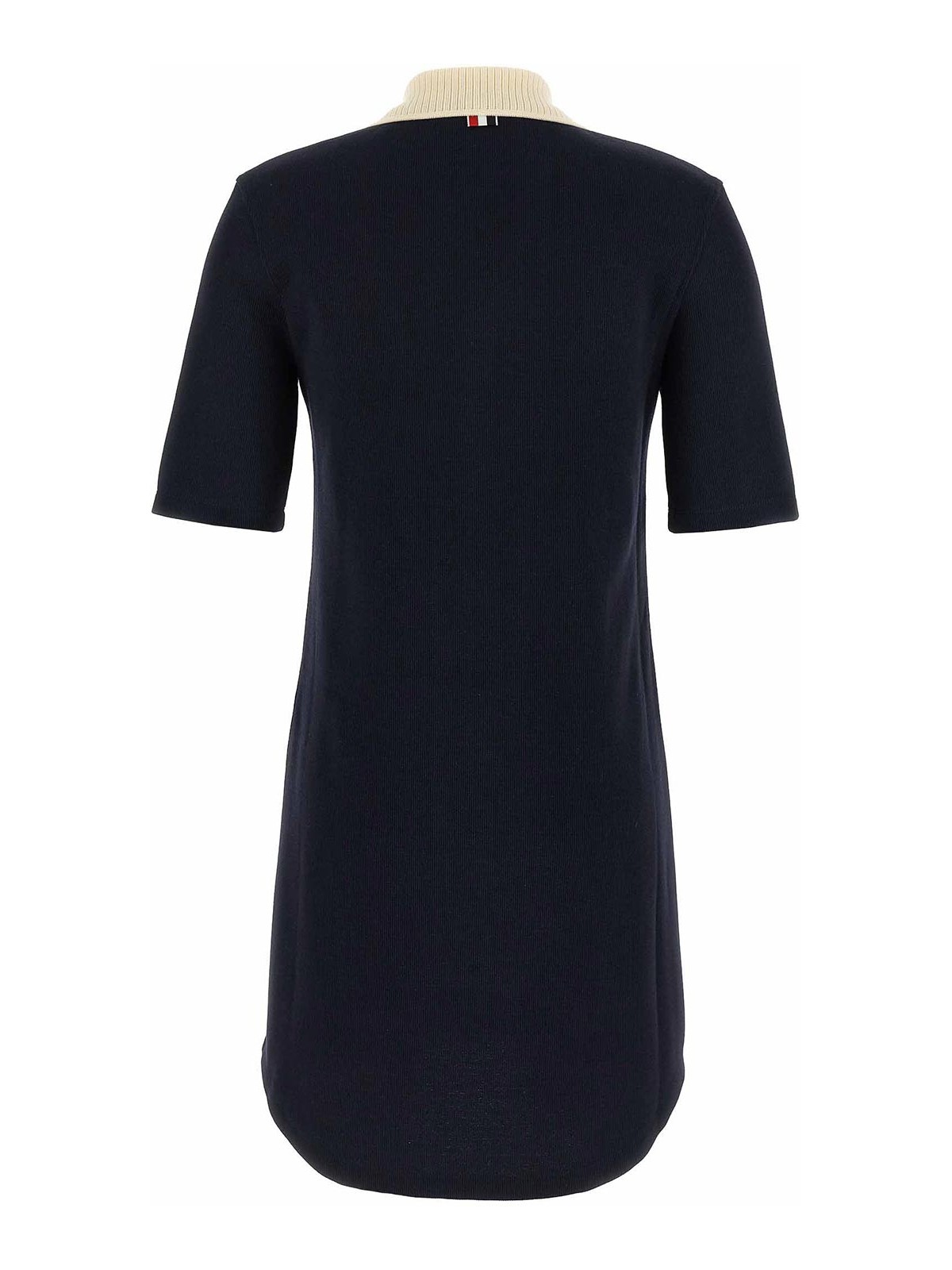 Thom Browne Collared Dress With Short Sleeves In Blue