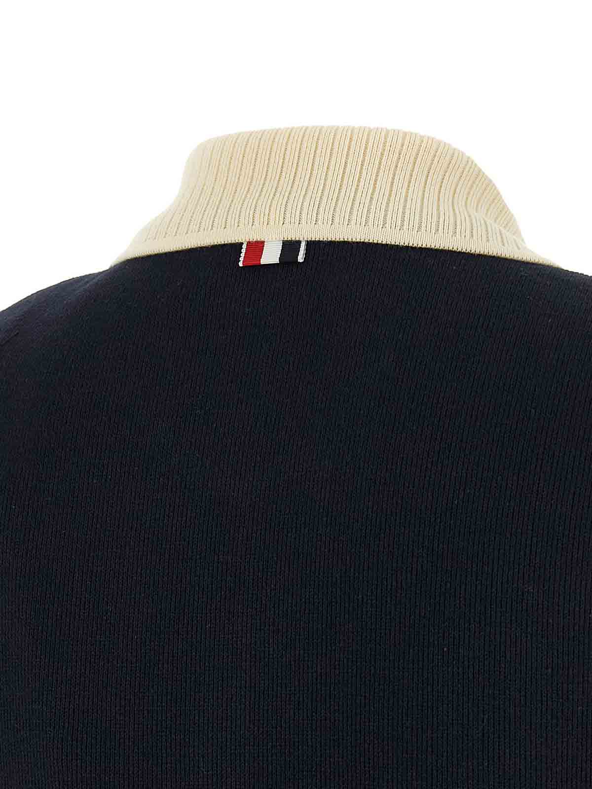 Thom Browne Collared Dress With Short Sleeves In Blue