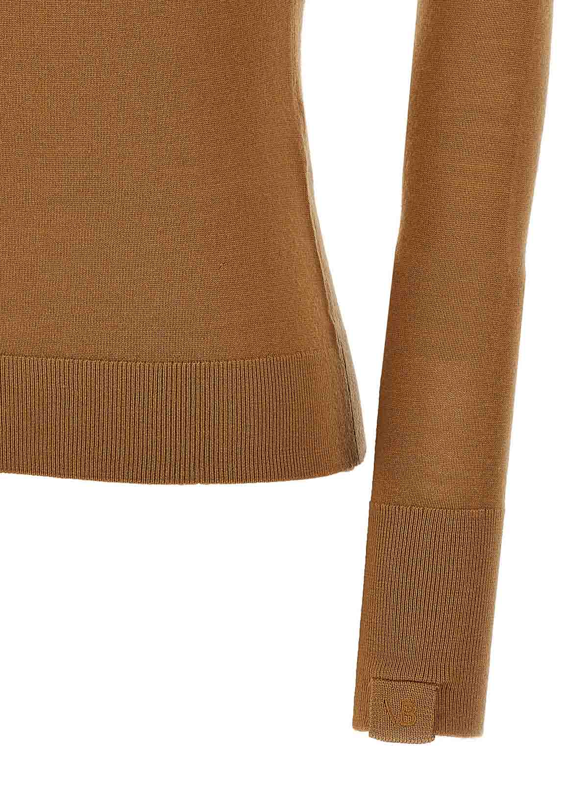 Victoria Beckham Wool Turtleneck Sweater In Sand
