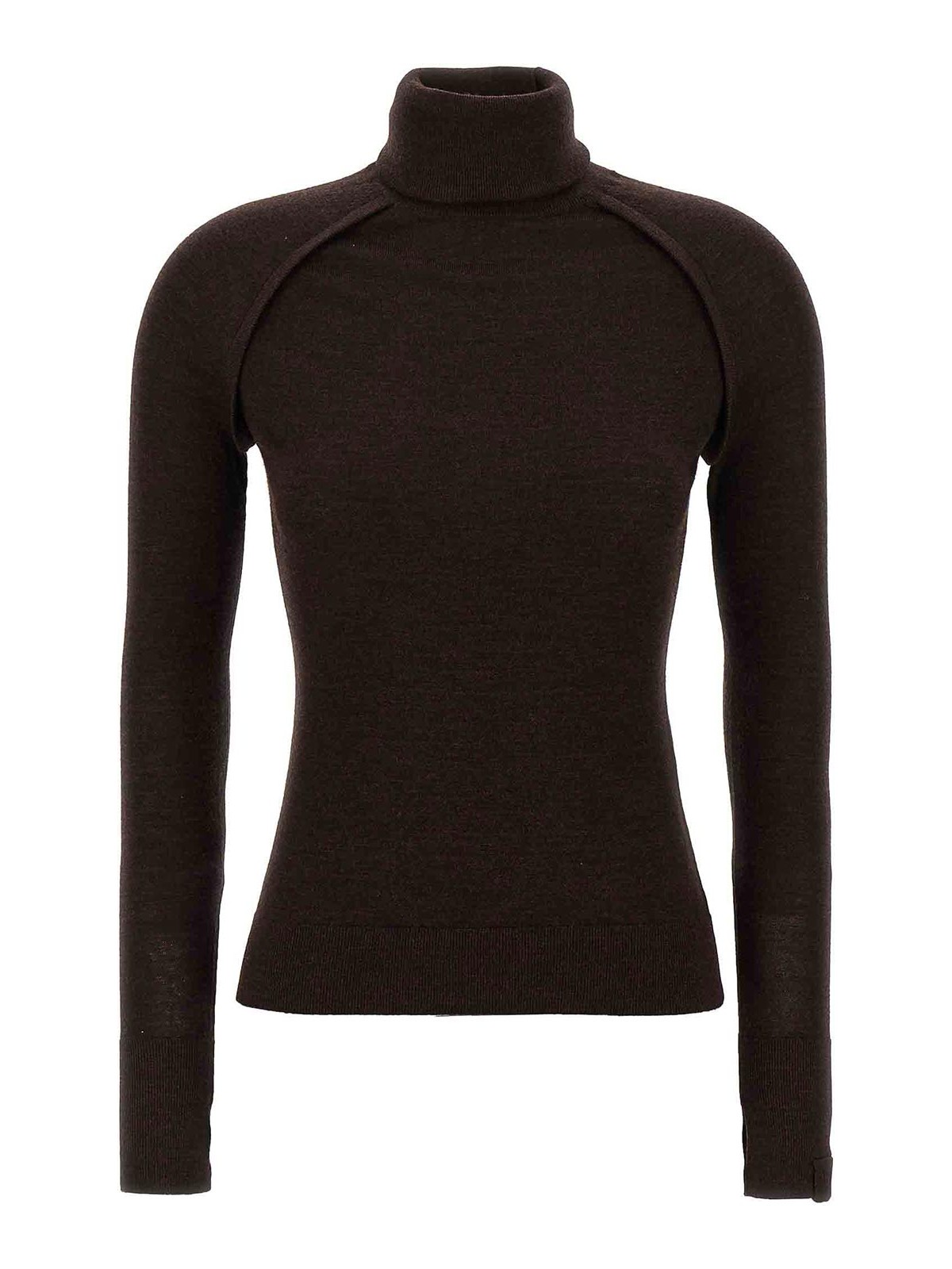 Victoria Beckham Brown Raglan Sleeve Sweater In Brown
