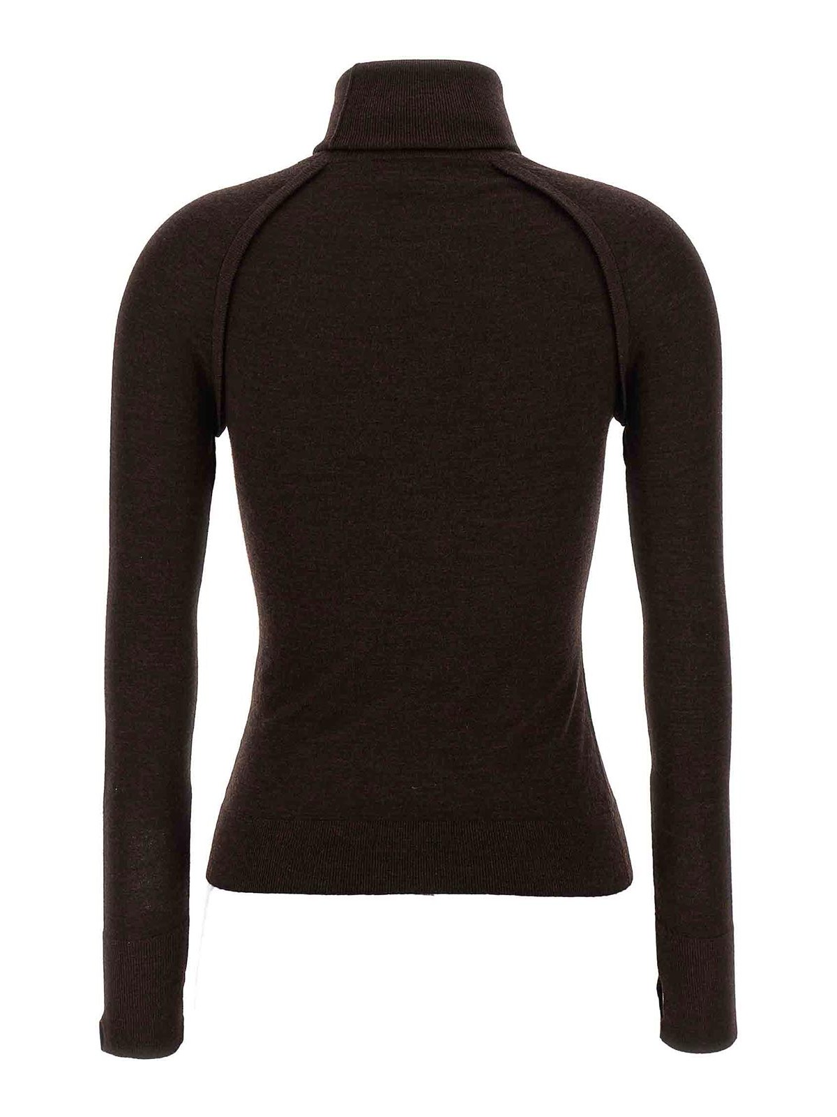 Victoria Beckham Brown Raglan Sleeve Sweater In Brown