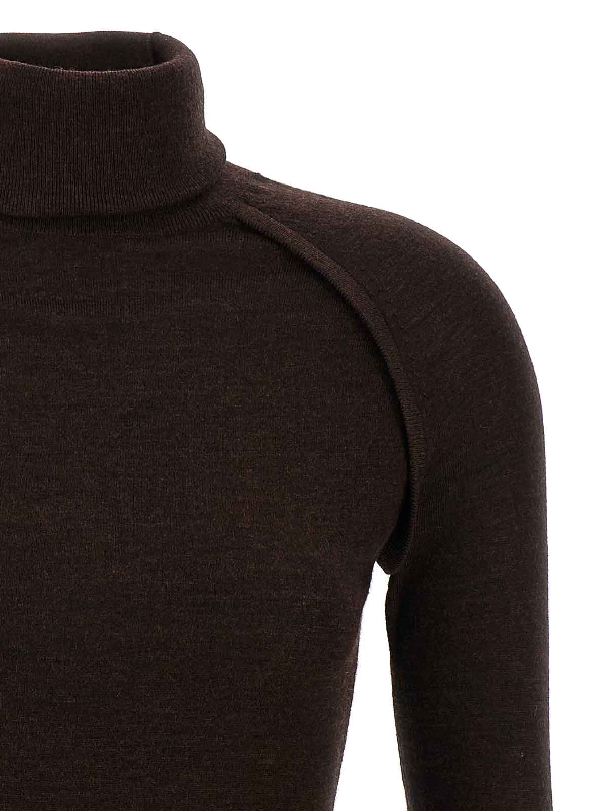 Victoria Beckham Brown Raglan Sleeve Sweater In Brown