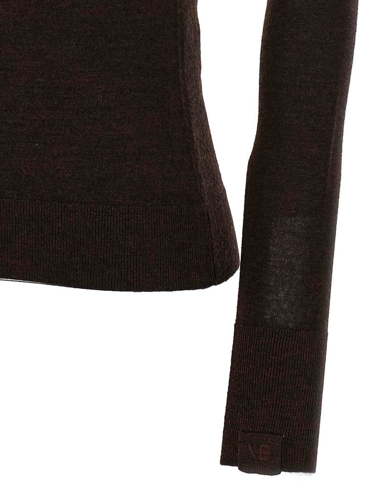 Victoria Beckham Brown Raglan Sleeve Sweater In Brown