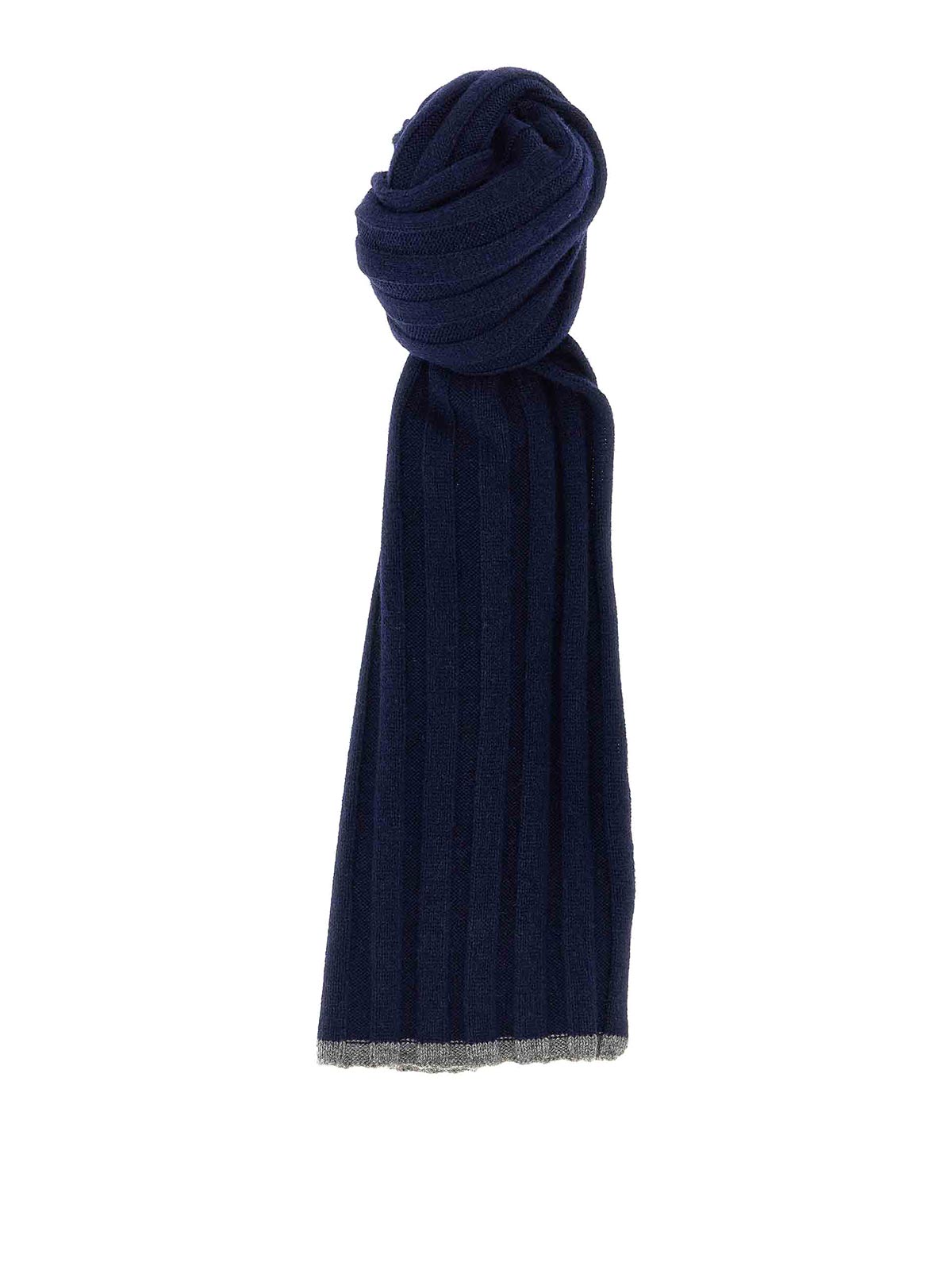 Brunello Cucinelli Ribbed Cashmere Scarf Scarves And Foulards Multicolor In Multi