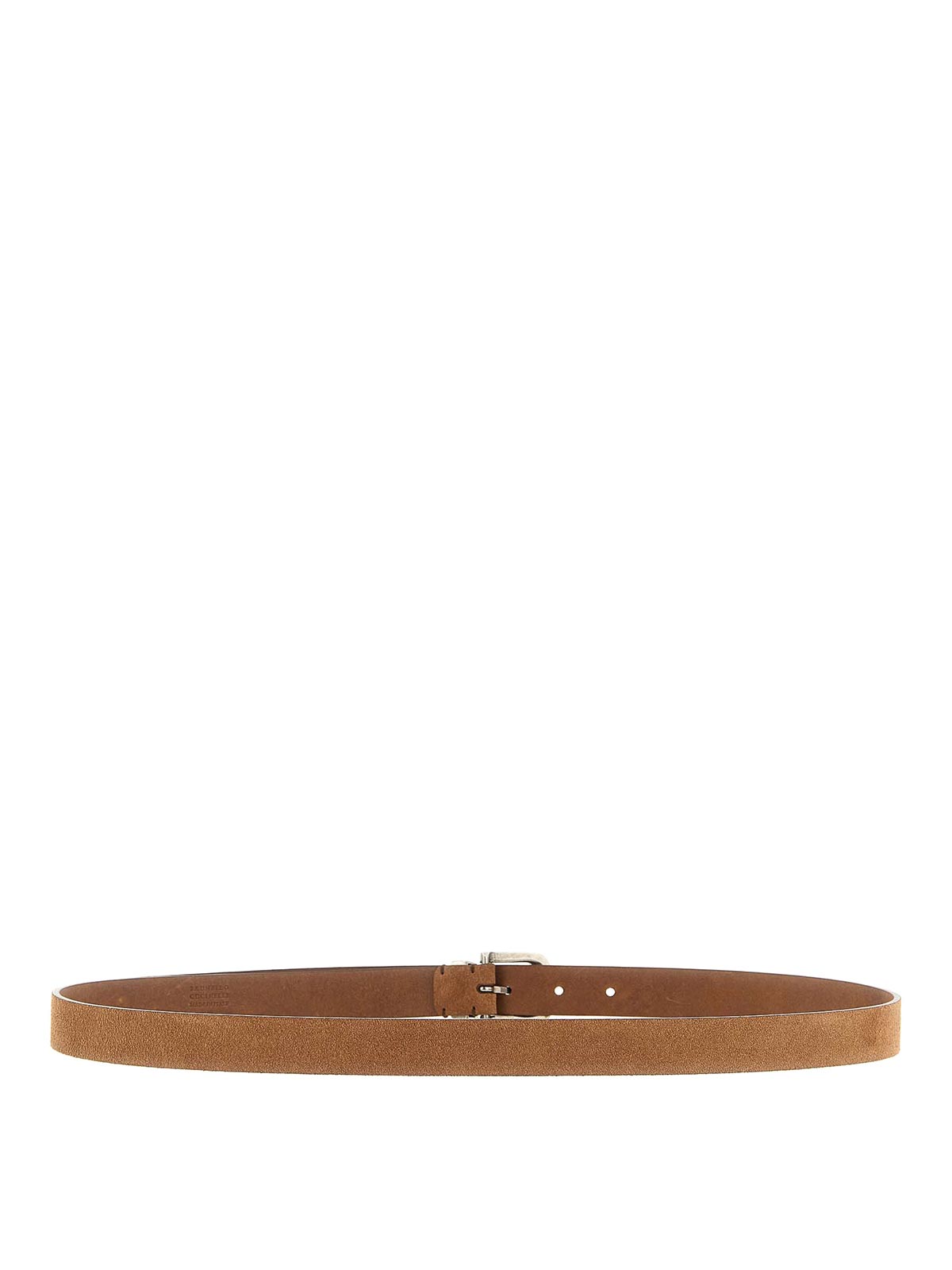 Brunello Cucinelli Men Suede Belt In Brown