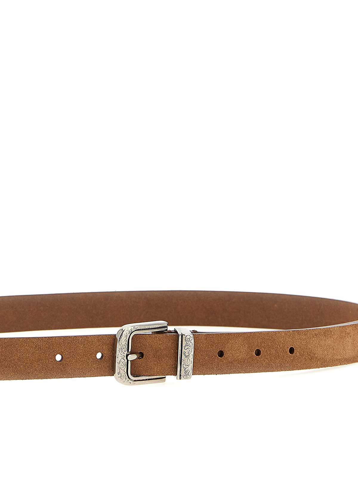 Brunello Cucinelli Men Suede Belt In Brown