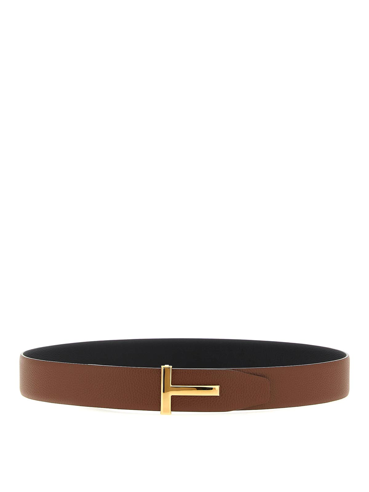 Tom Ford Logo Buckle Reversible Belt Belts Multicolor In Brown