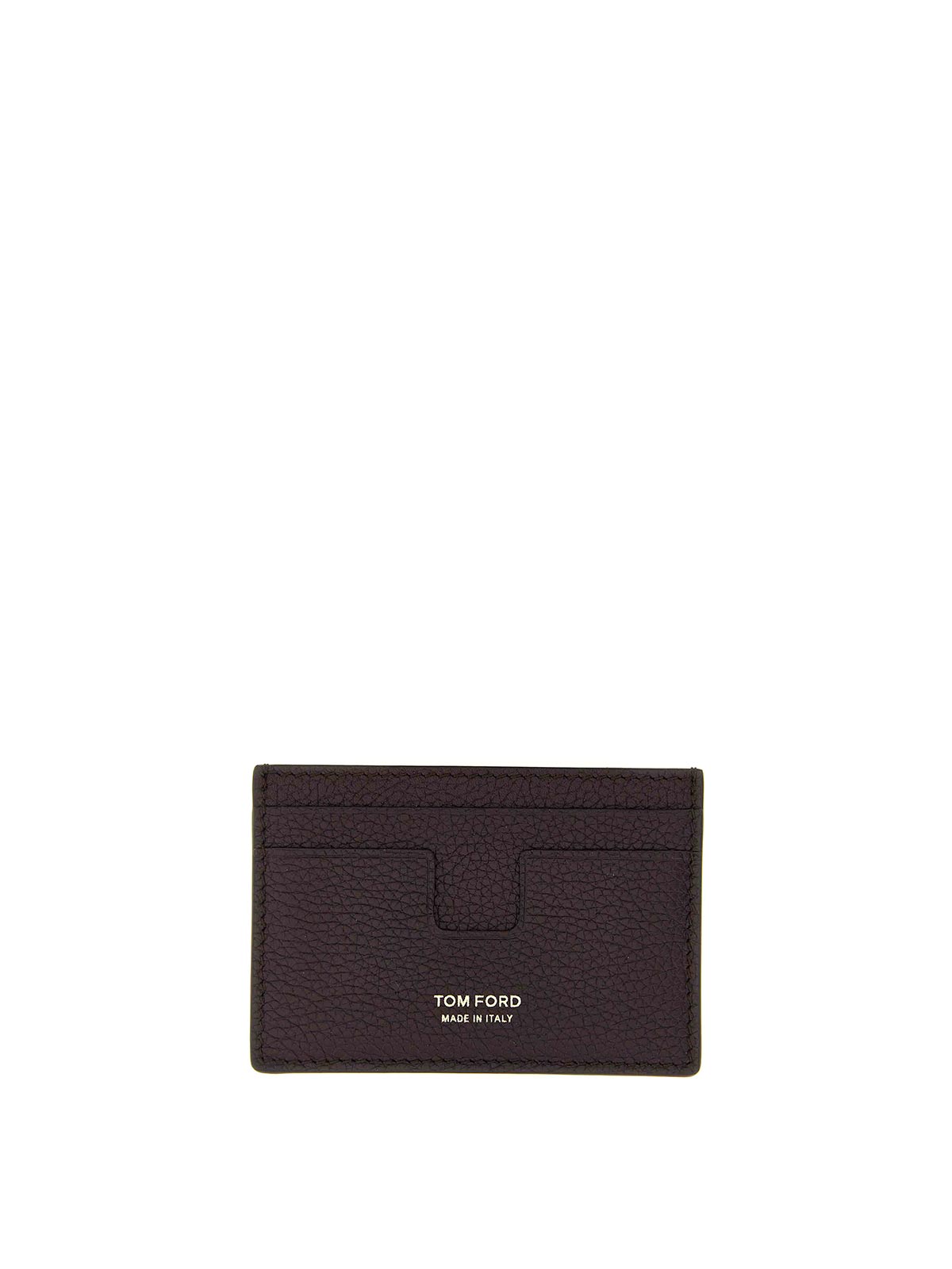 Tom Ford Stamp Logo T-line Leather Cardholder In Red