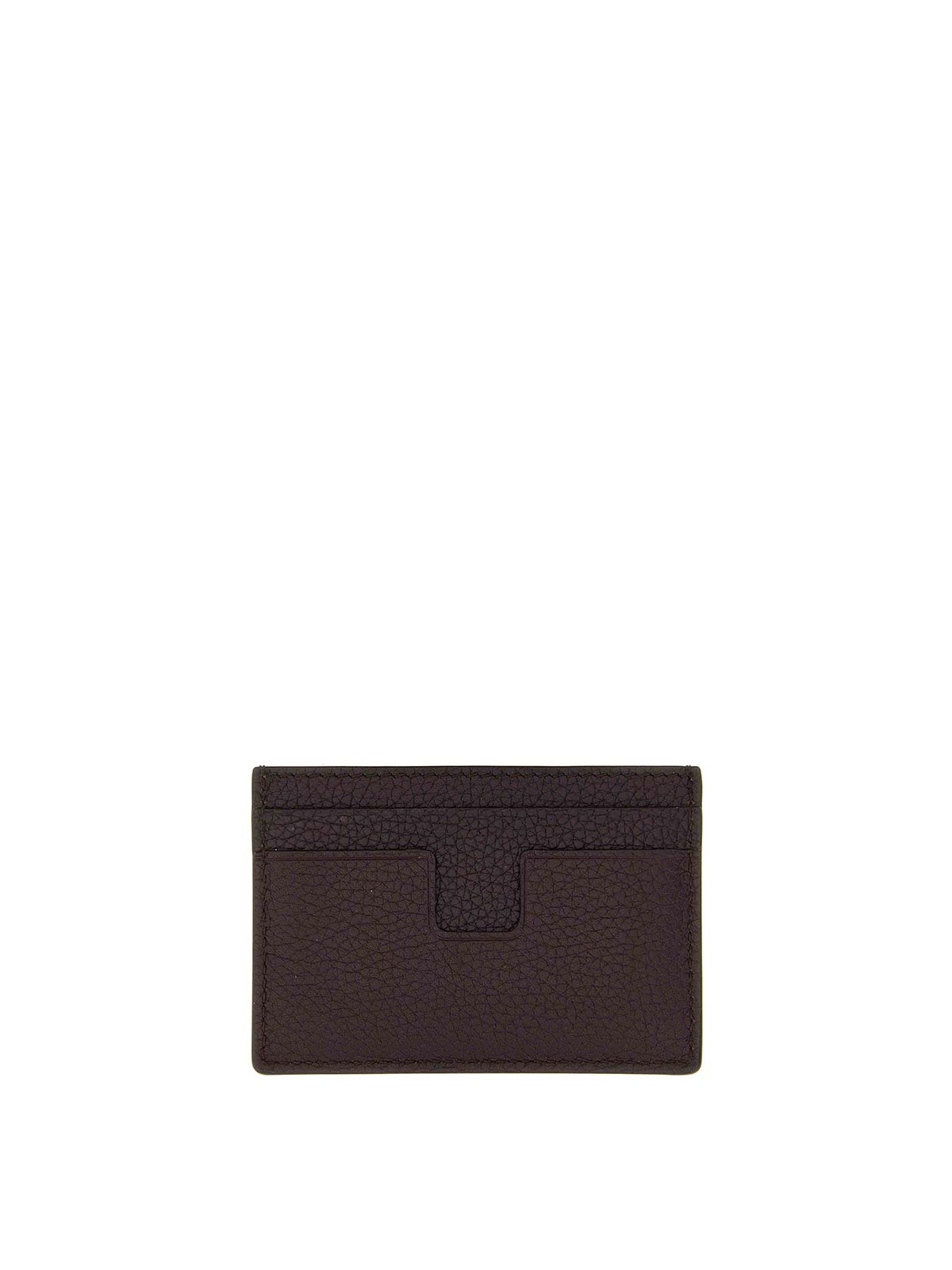 Tom Ford Stamp Logo T-line Leather Cardholder In Red