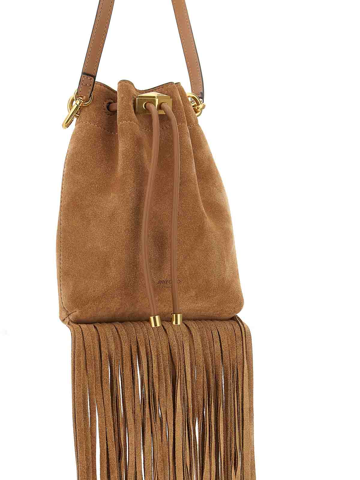 Jimmy Choo Cinch Mini Bucket Bag - Brown | BONBONBCKTBPUTOFFEE