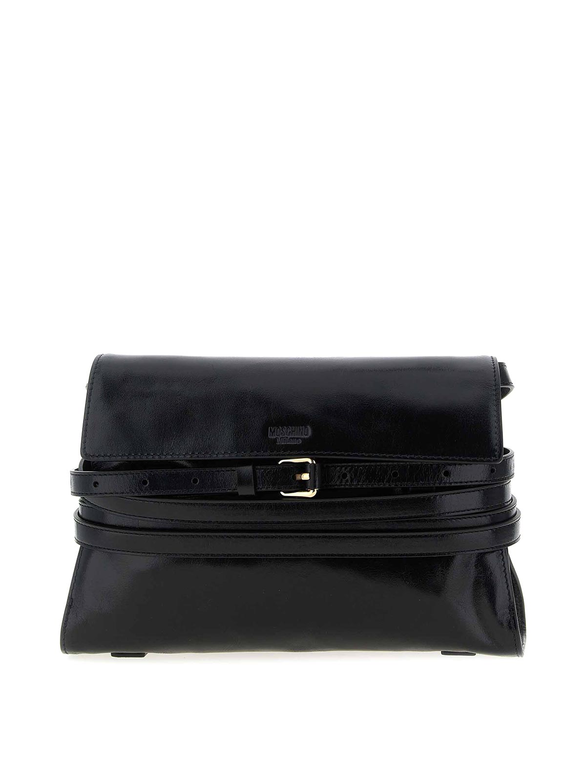 Moschino Tie Me Crossbody Bag In Black
