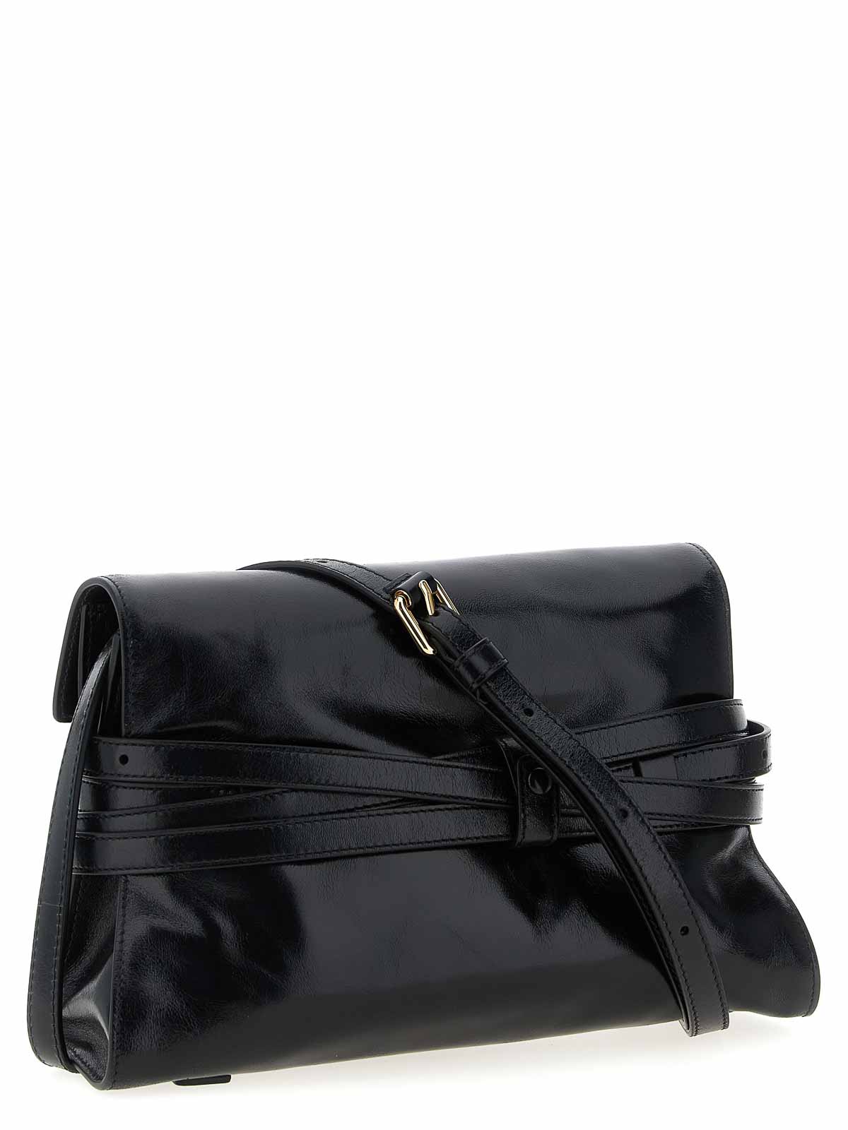 Moschino Tie Me Crossbody Bag In Black