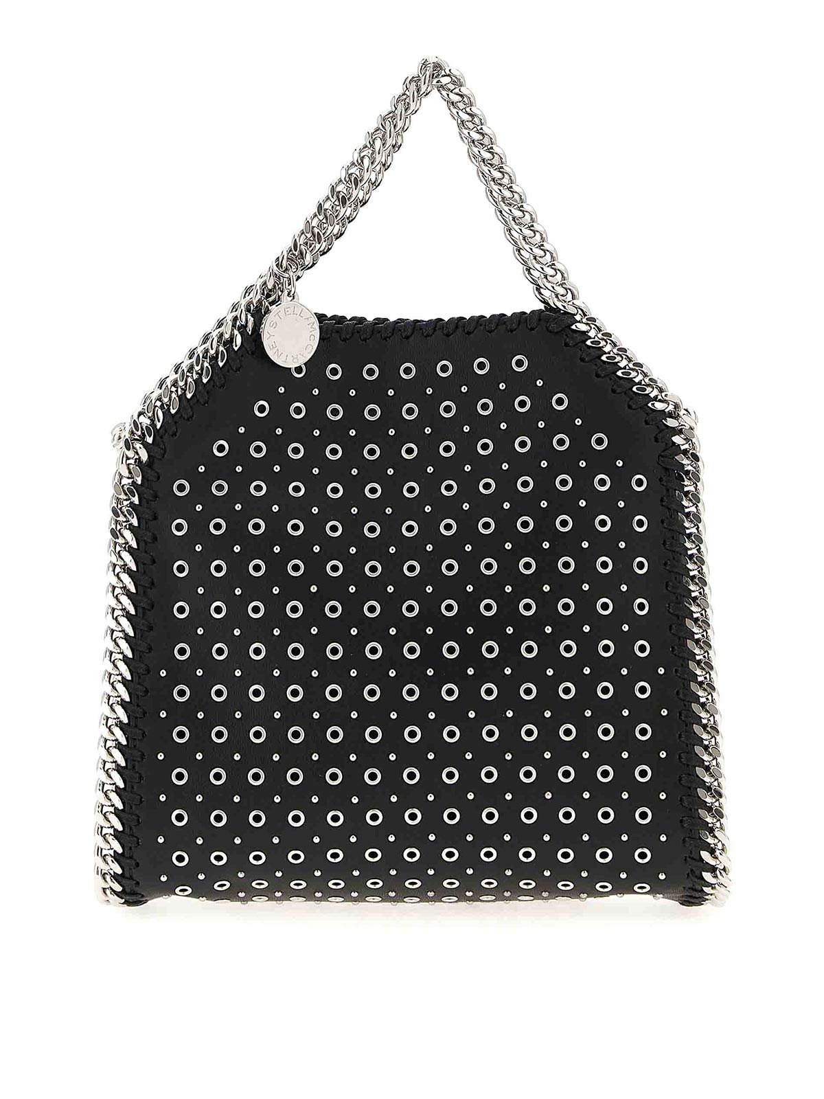Stella Mccartney Tiny Falabella Stud-embellished Tote Bag In Black
