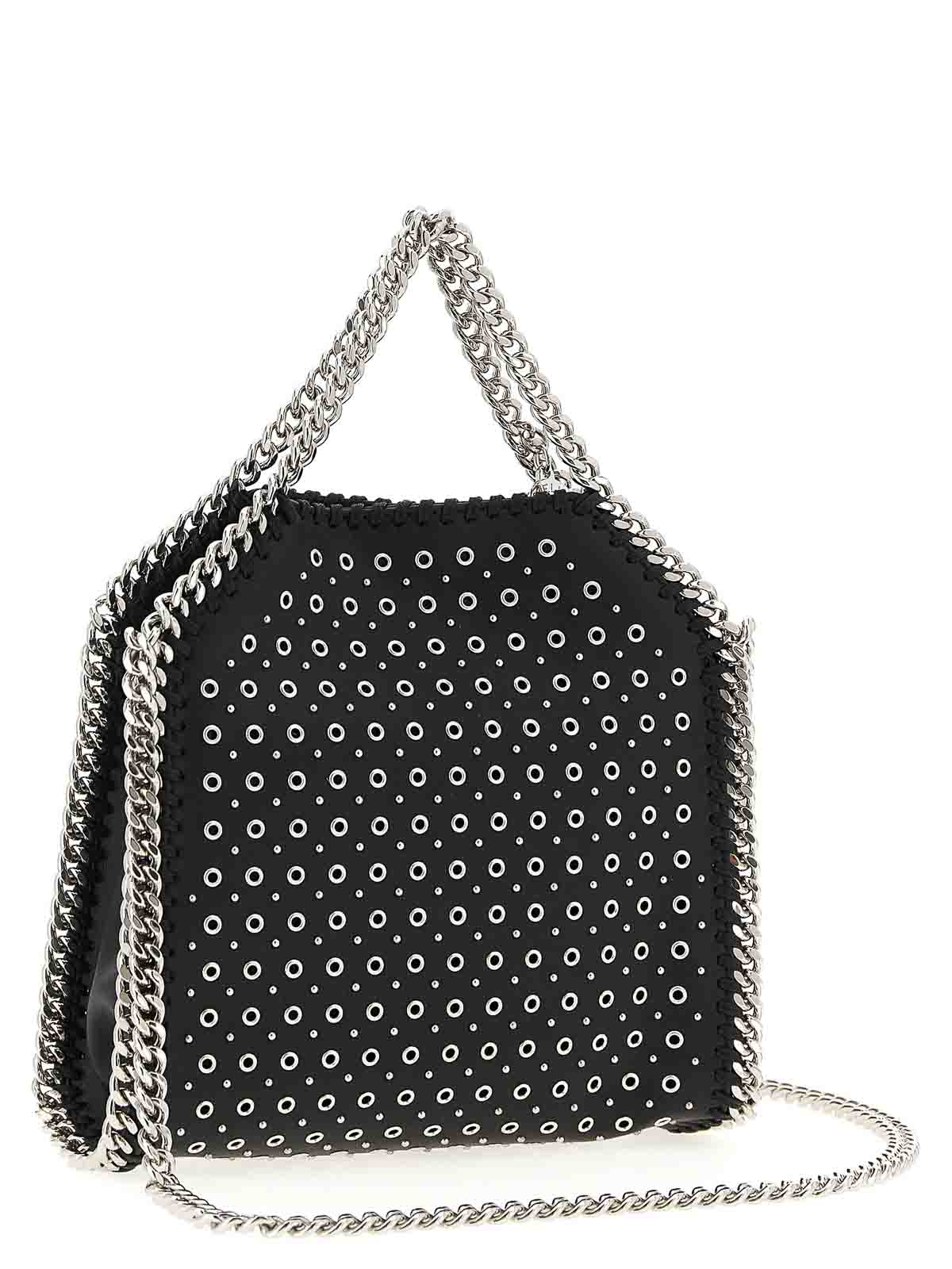 Stella Mccartney Tiny Falabella Stud-embellished Tote Bag In Black