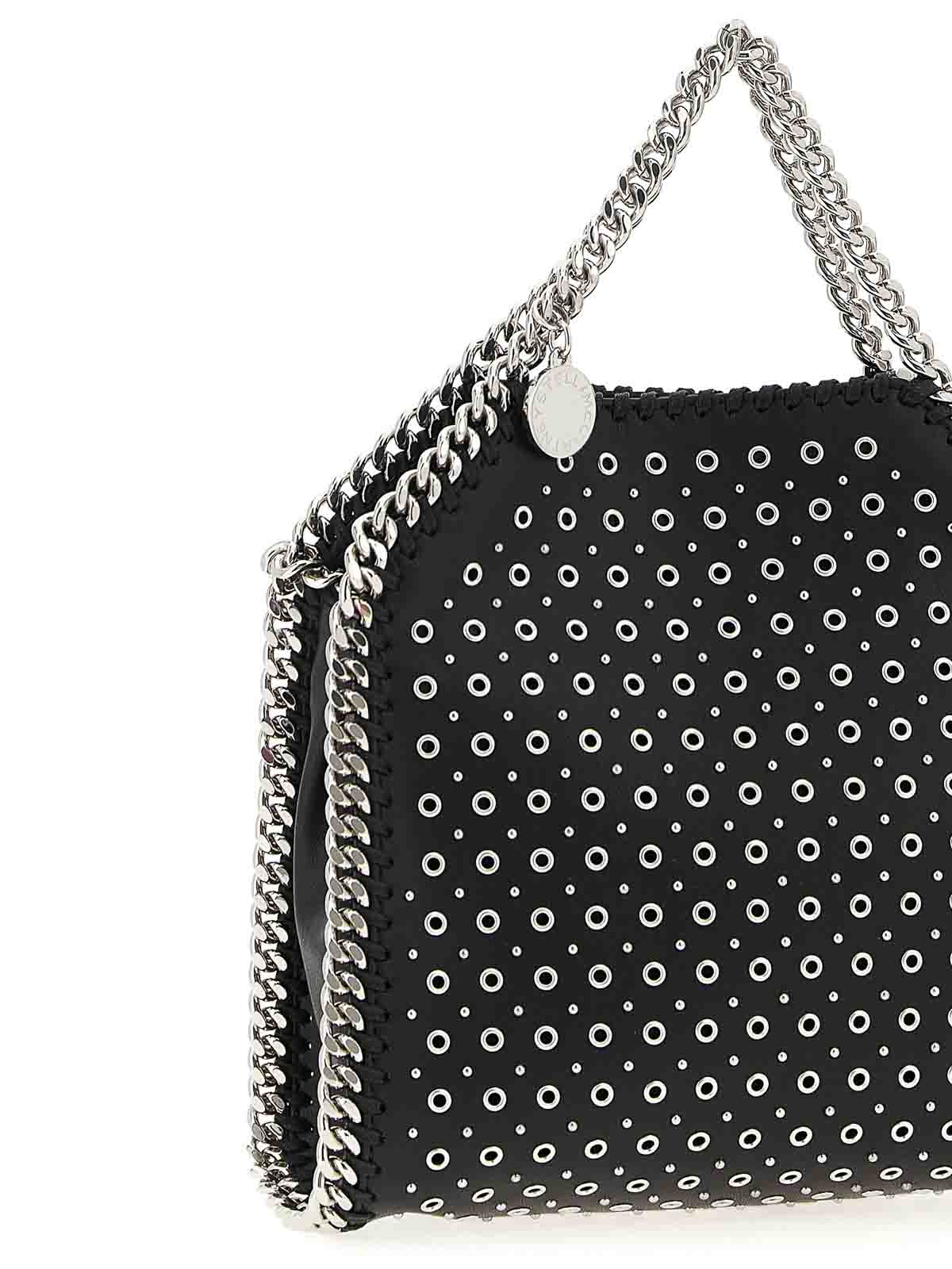 Stella Mccartney Tiny Falabella Stud-embellished Tote Bag In Black