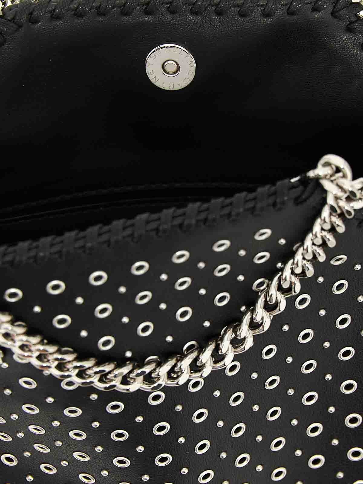 Stella Mccartney Tiny Falabella Stud-embellished Tote Bag In Black