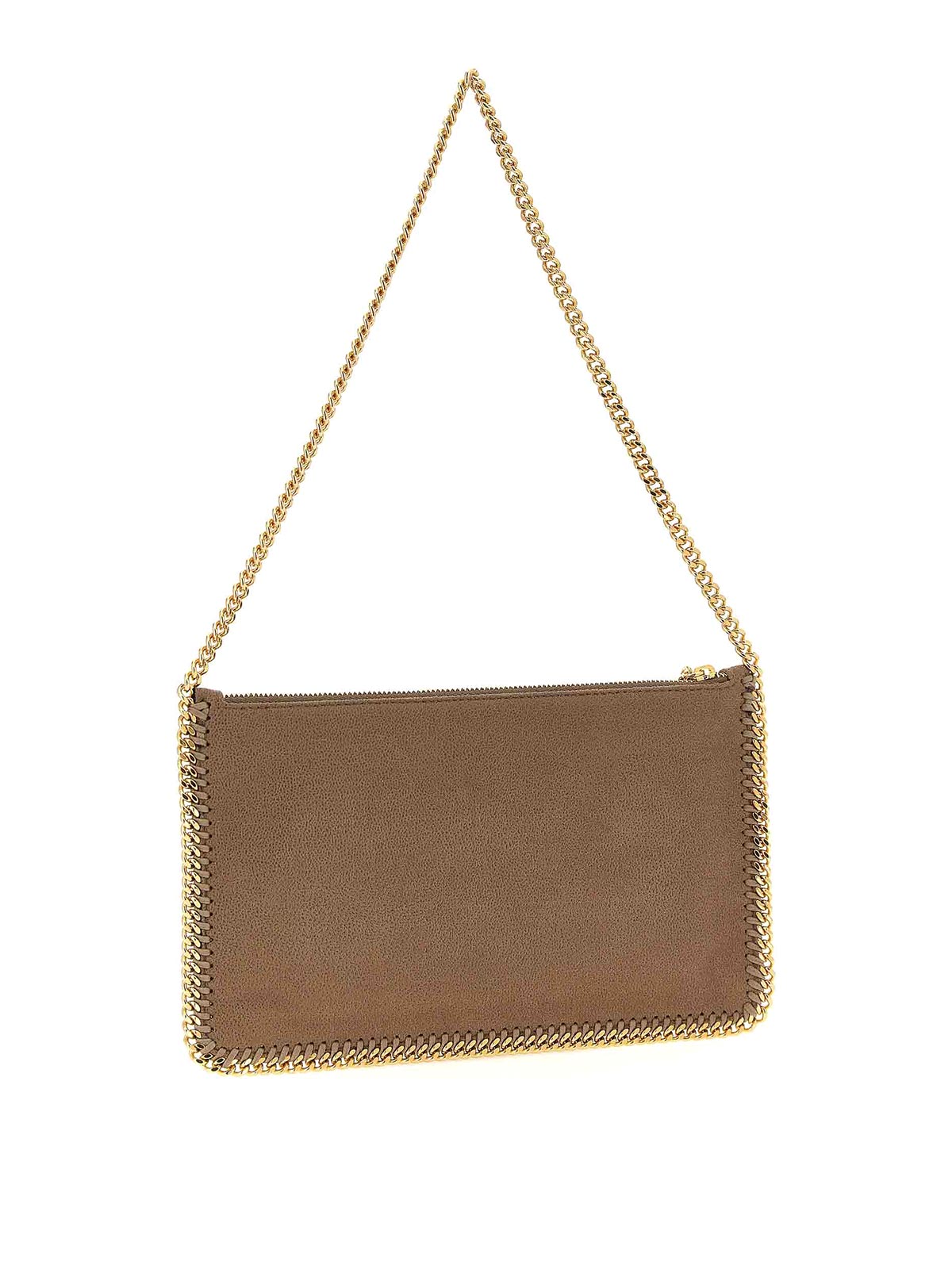 Stella Mccartney Falabella Logo Charmed Shoulder Bag In Sand