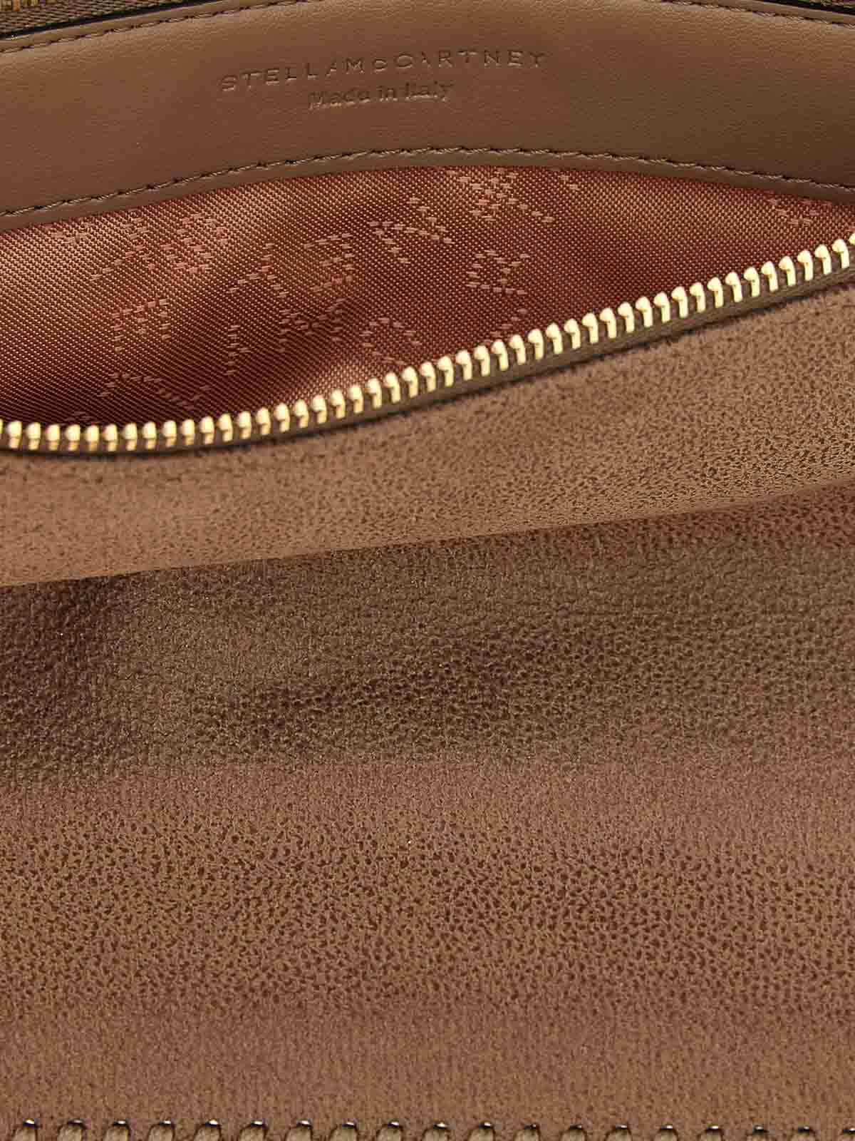 Stella Mccartney Falabella Logo Charmed Shoulder Bag In Sand