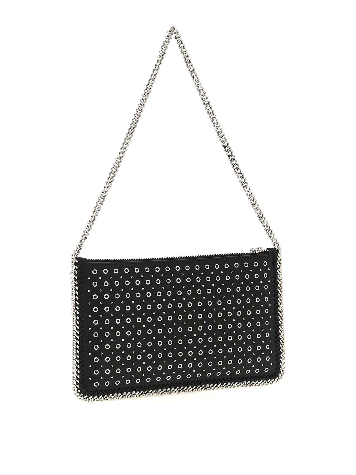 Stella Mccartney Falabella Stud-embellished Chain Shoulder Bag In Black