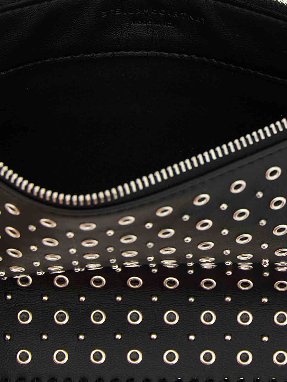Stella Mccartney Falabella Stud-embellished Chain Shoulder Bag In Black