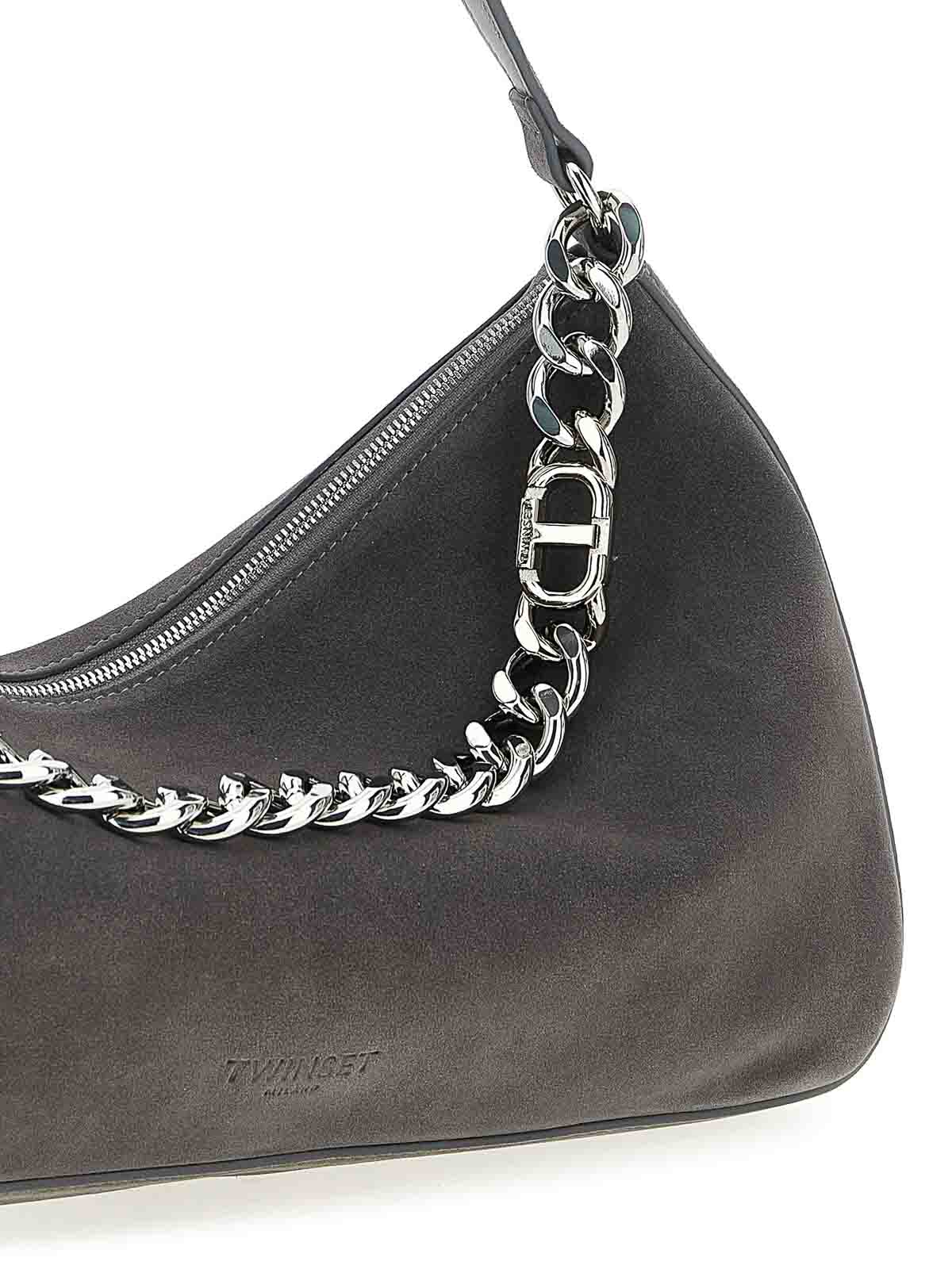 Twinset Liliane Medium Shoulder Bag In Gray