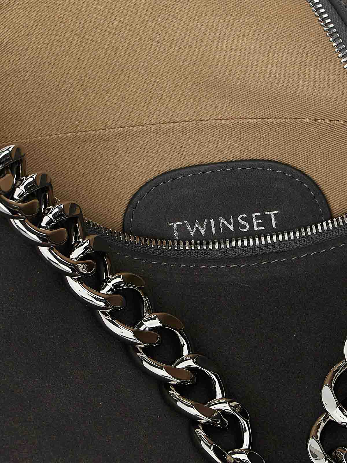 Twinset Liliane Medium Shoulder Bag In Gray