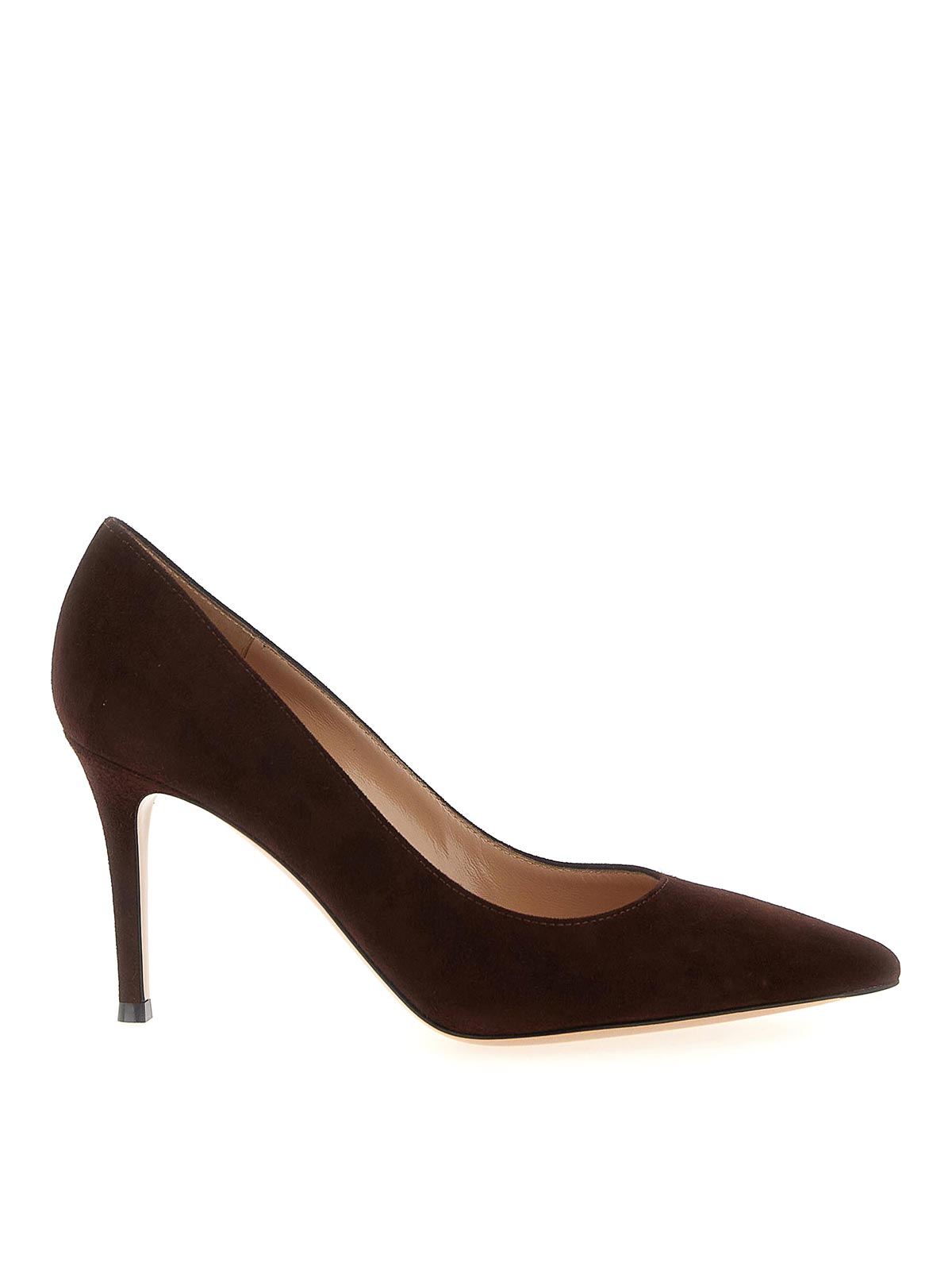 Gianvito Rossi Gianvito 85 Black Suede Pump In Brown